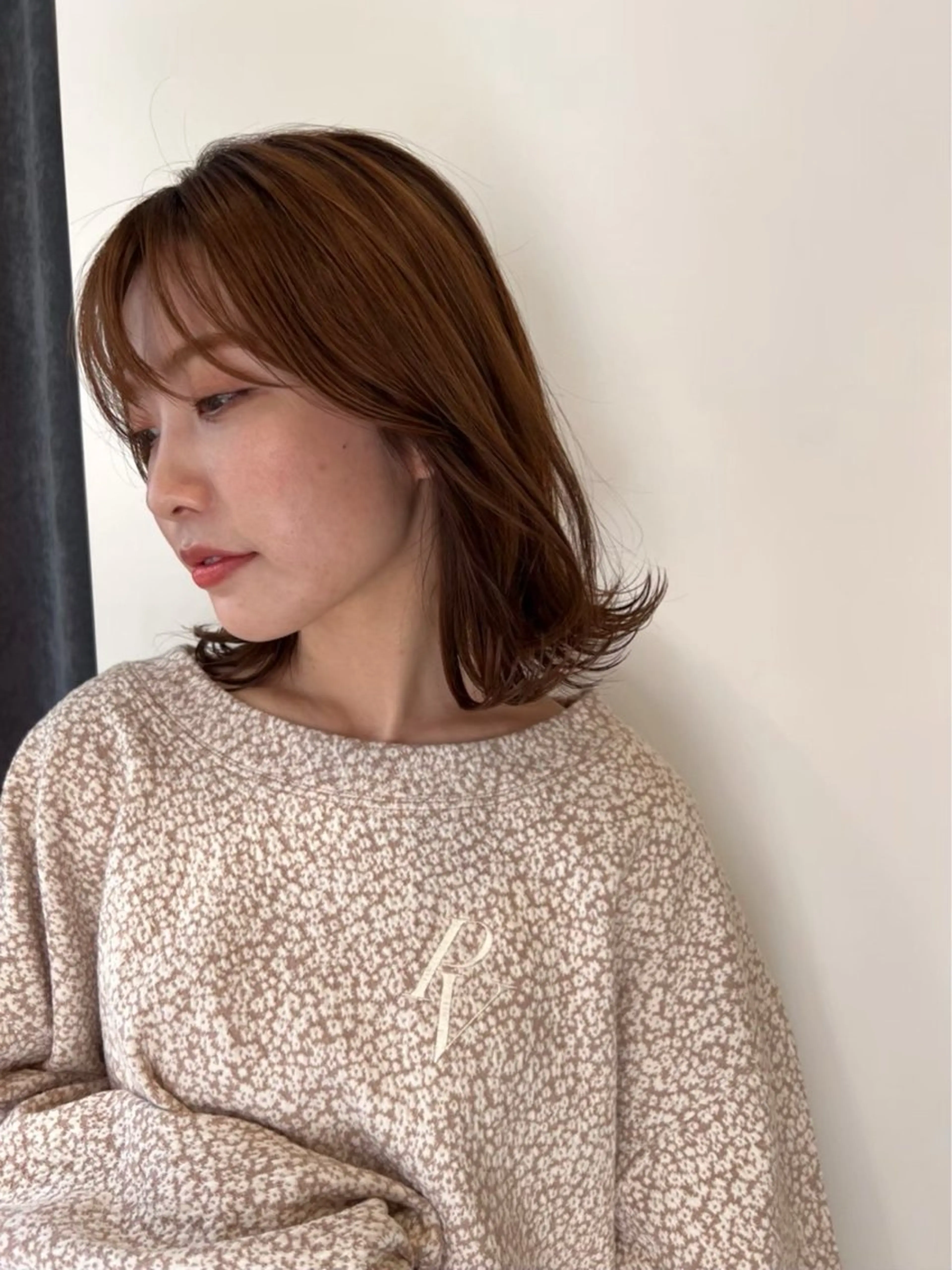 ミディアム カラー ヘアカラー シモヤ ルカのヘアスタイル