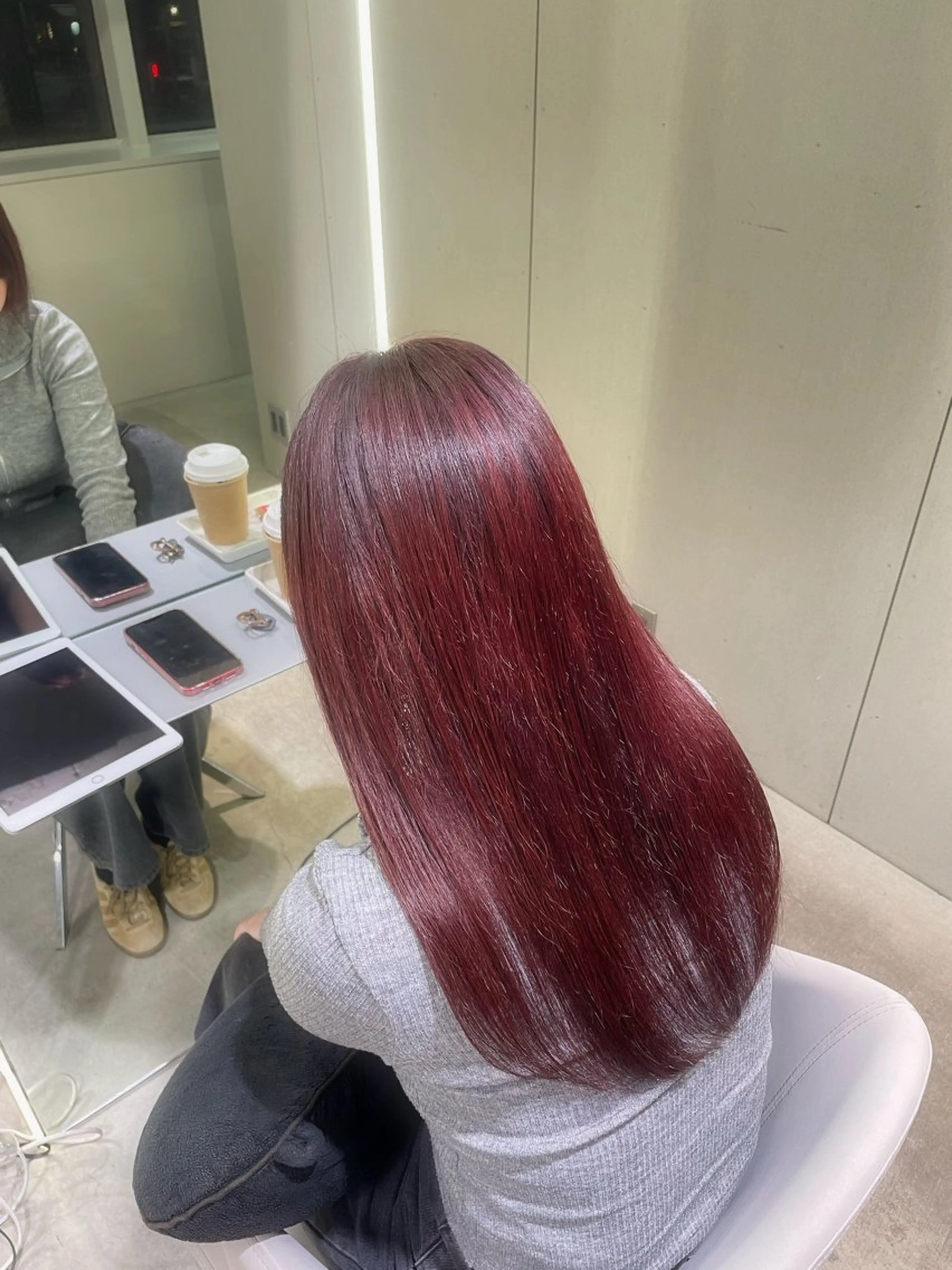 カラー レッドカラー ハイトーン💖/ ✨️モテ艶カラー💎のヘアスタイル