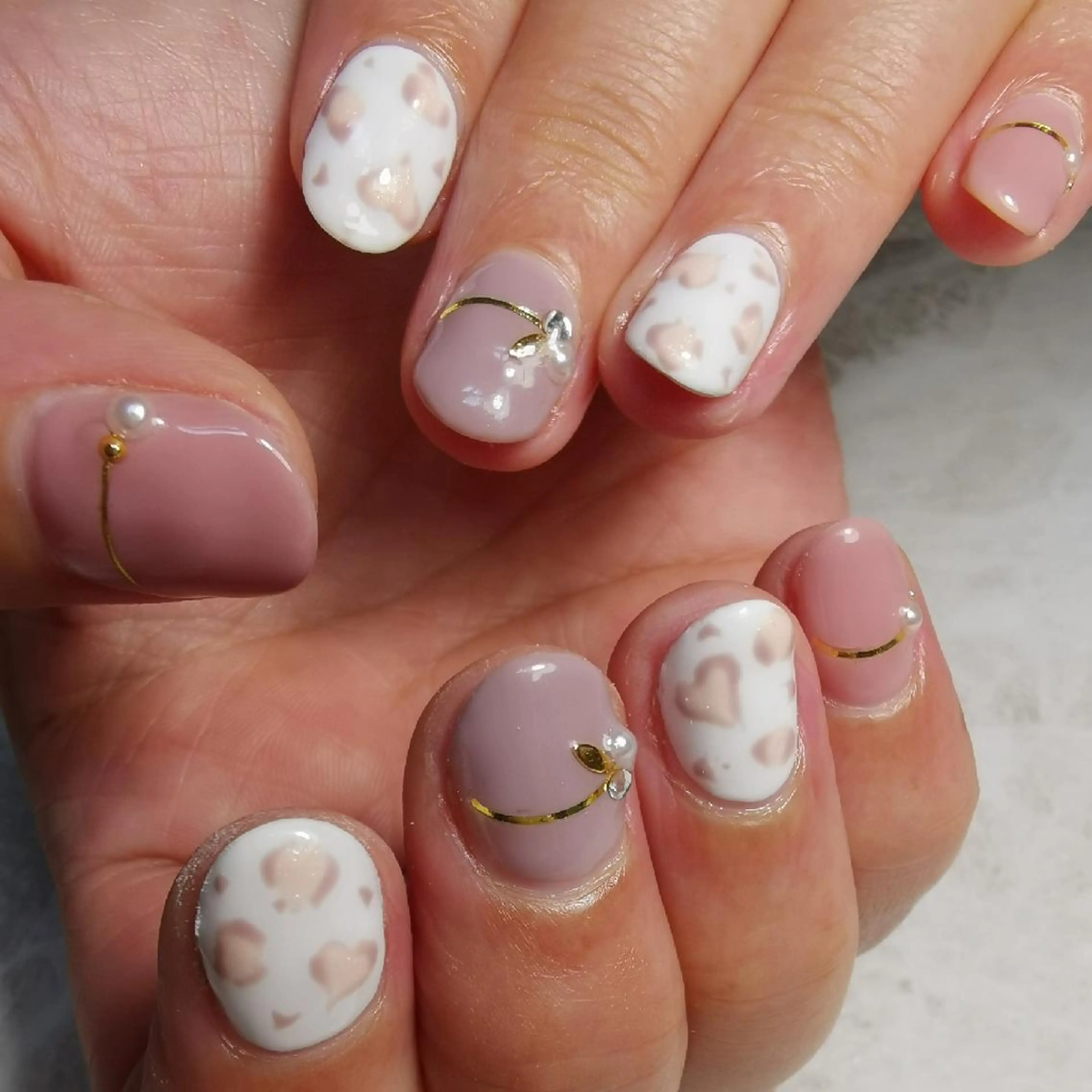 ネイル アニマル柄 ハート ハンドネイル reve あやののネイルデザイン