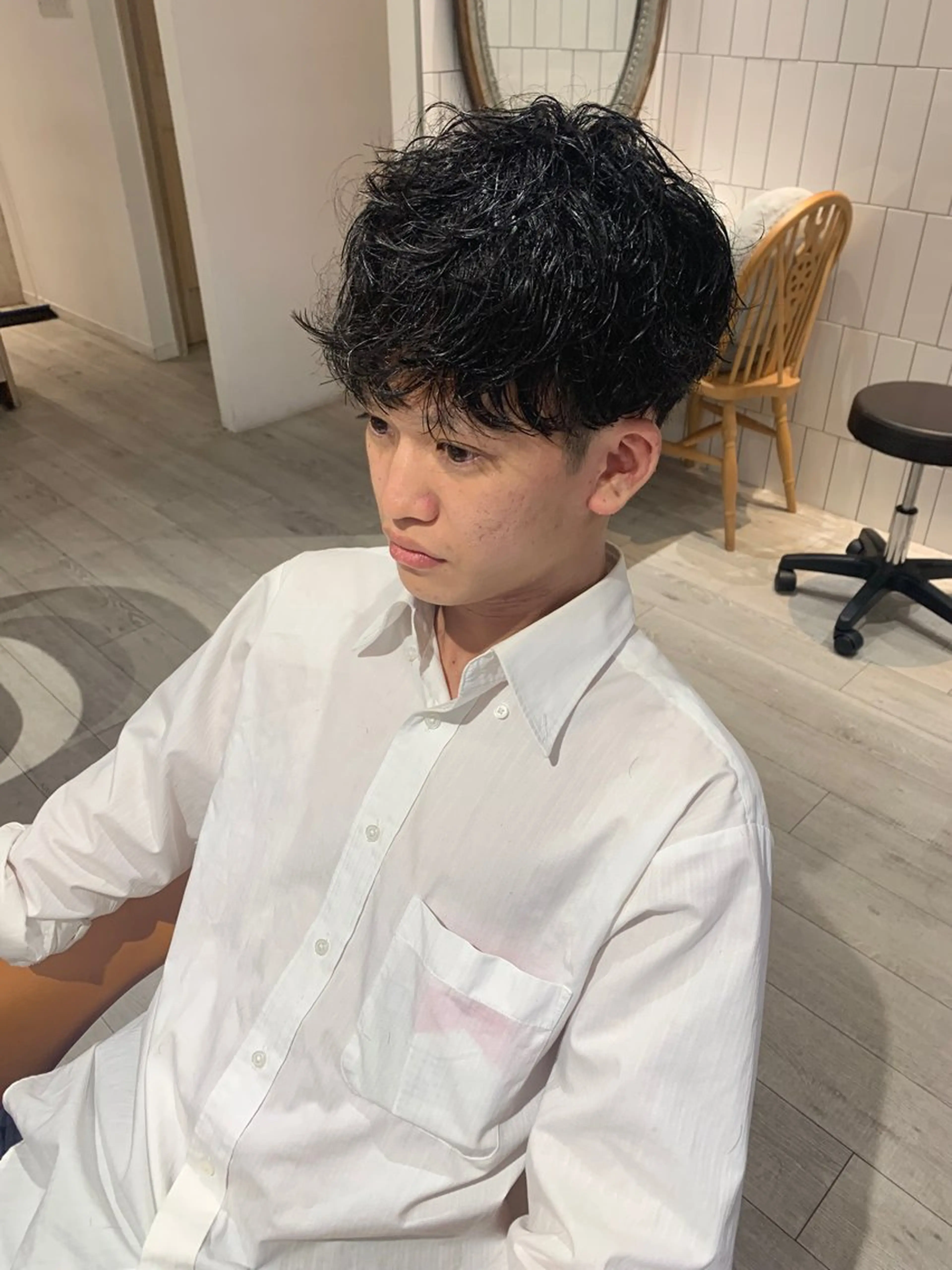 ミディアム ミディアムパーマ 石井 琉星のヘアスタイル