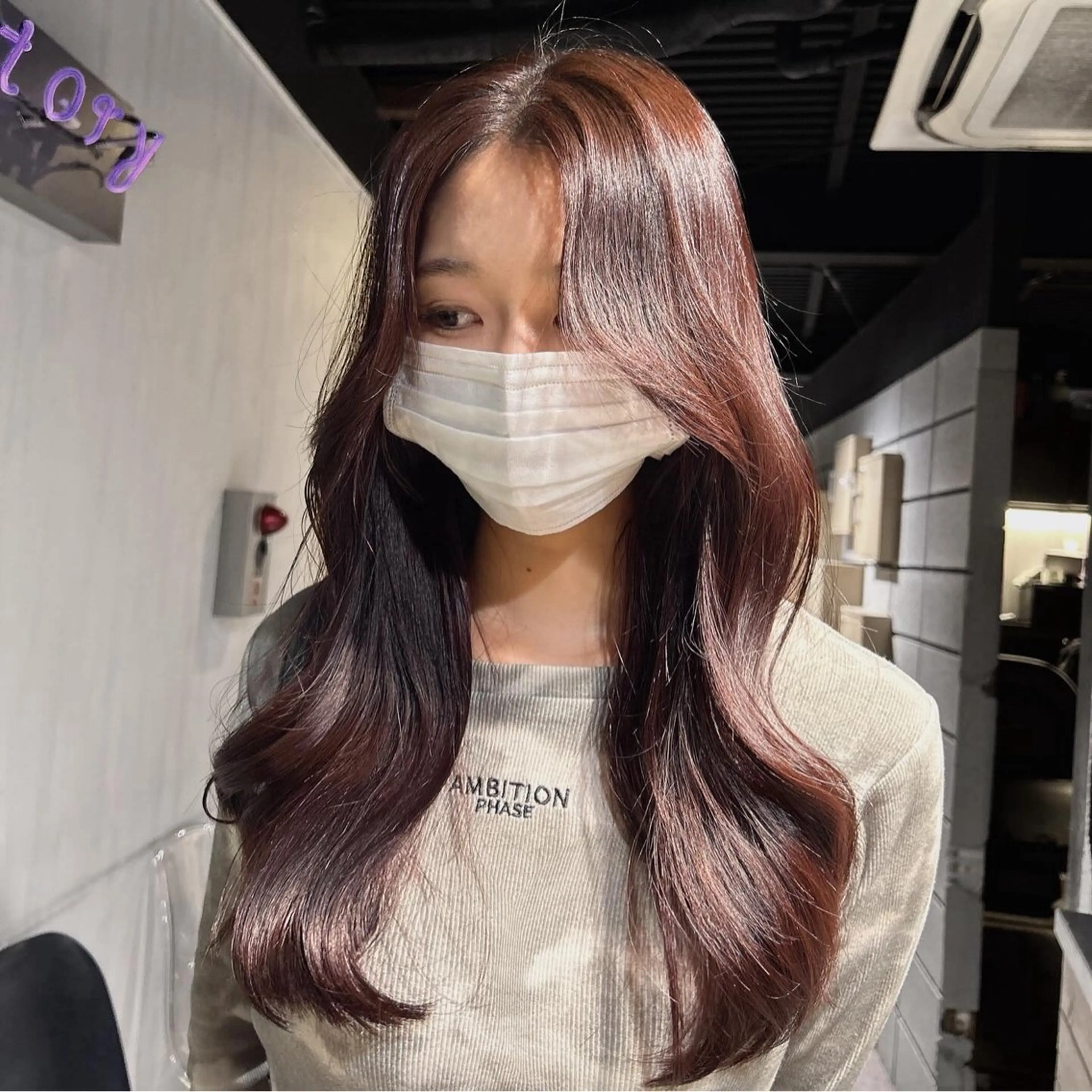 ロング 韓国風カラー 韓国風ヘア レイヤーカット ワンホンレイヤー MEI🎀垢抜けカラ ー🎀韓国styleのヘアスタイル