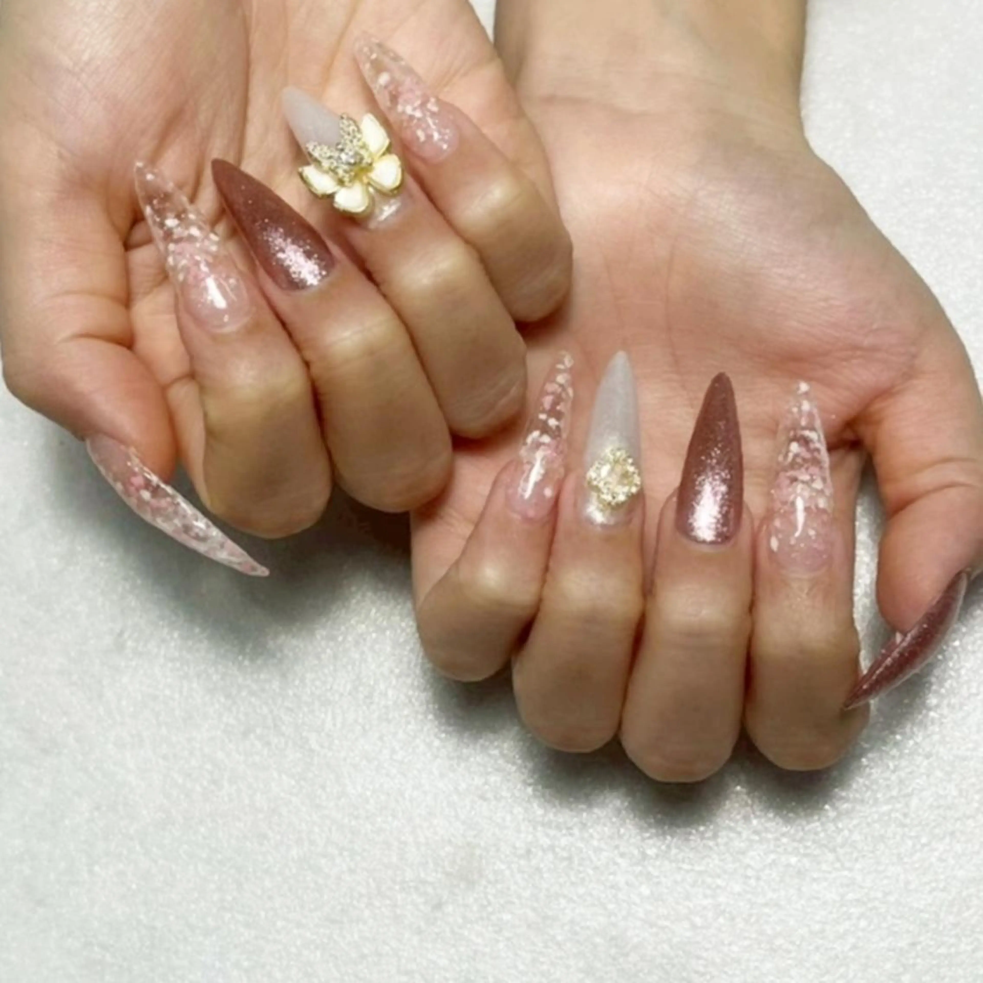 ネイル ロングネイル ハンドネイル Aki 💖ゆちたの部屋のネイルデザイン