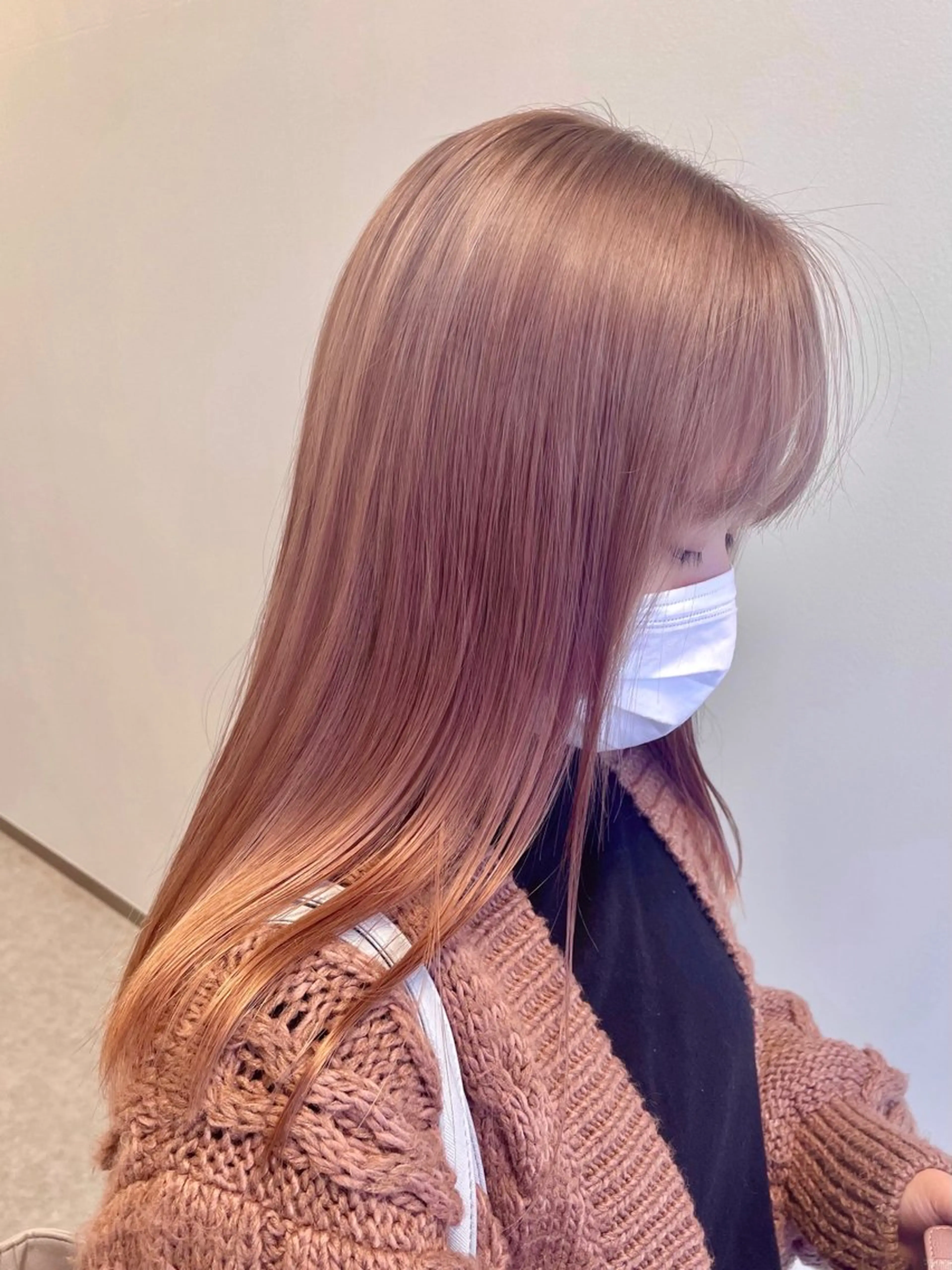 ミディアム カラー ヘアカラー 心斎橋/ブリーチなし 髪質改善/レイヤーのヘアスタイル