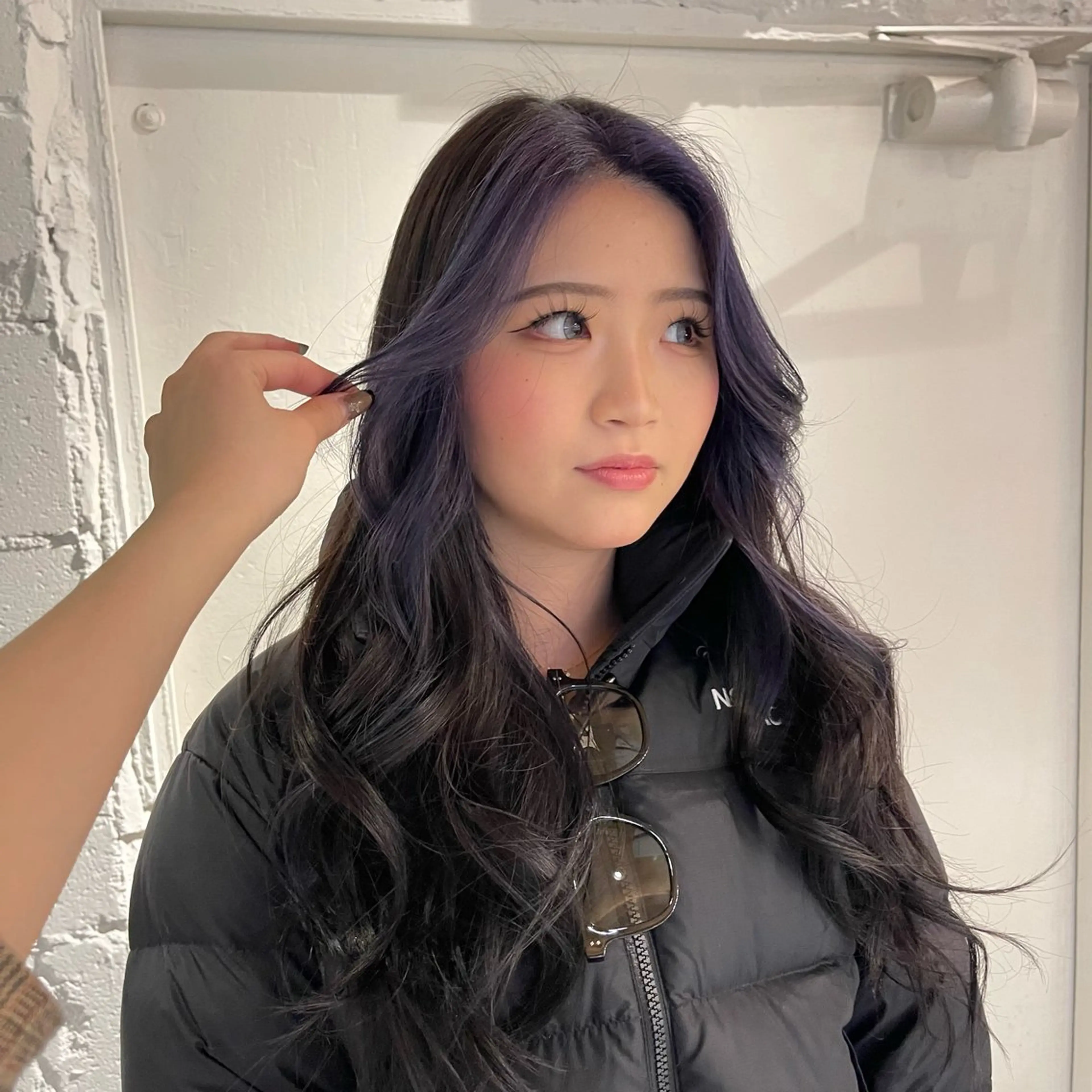 ロング カラー ミストバング フェイスフレーミング ヘアカラー トリートメント nameless miichiのヘアスタイル