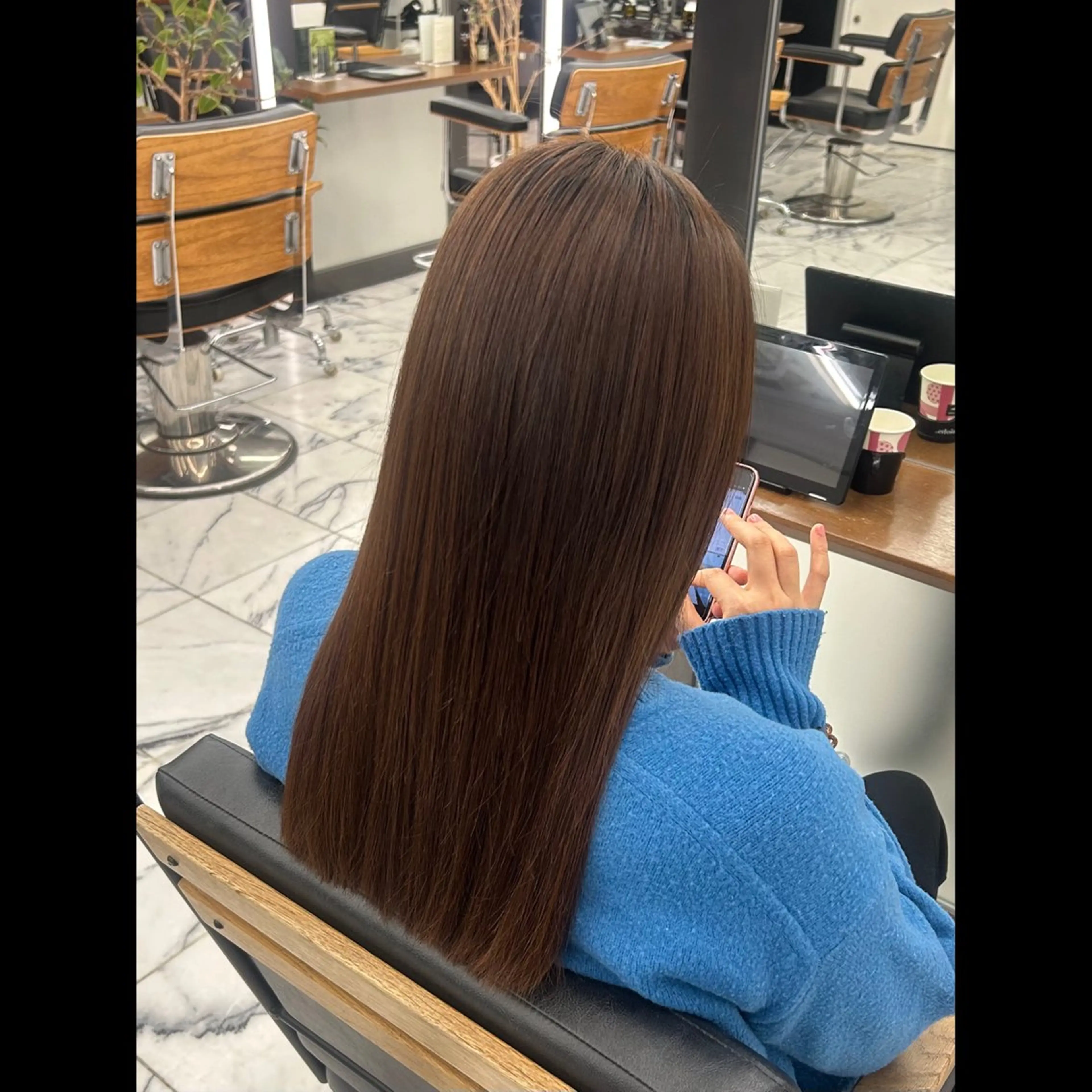 ロング カット 縮毛矯正 カットモデル/ボブ/ reina🐈‍⬛のヘアスタイル