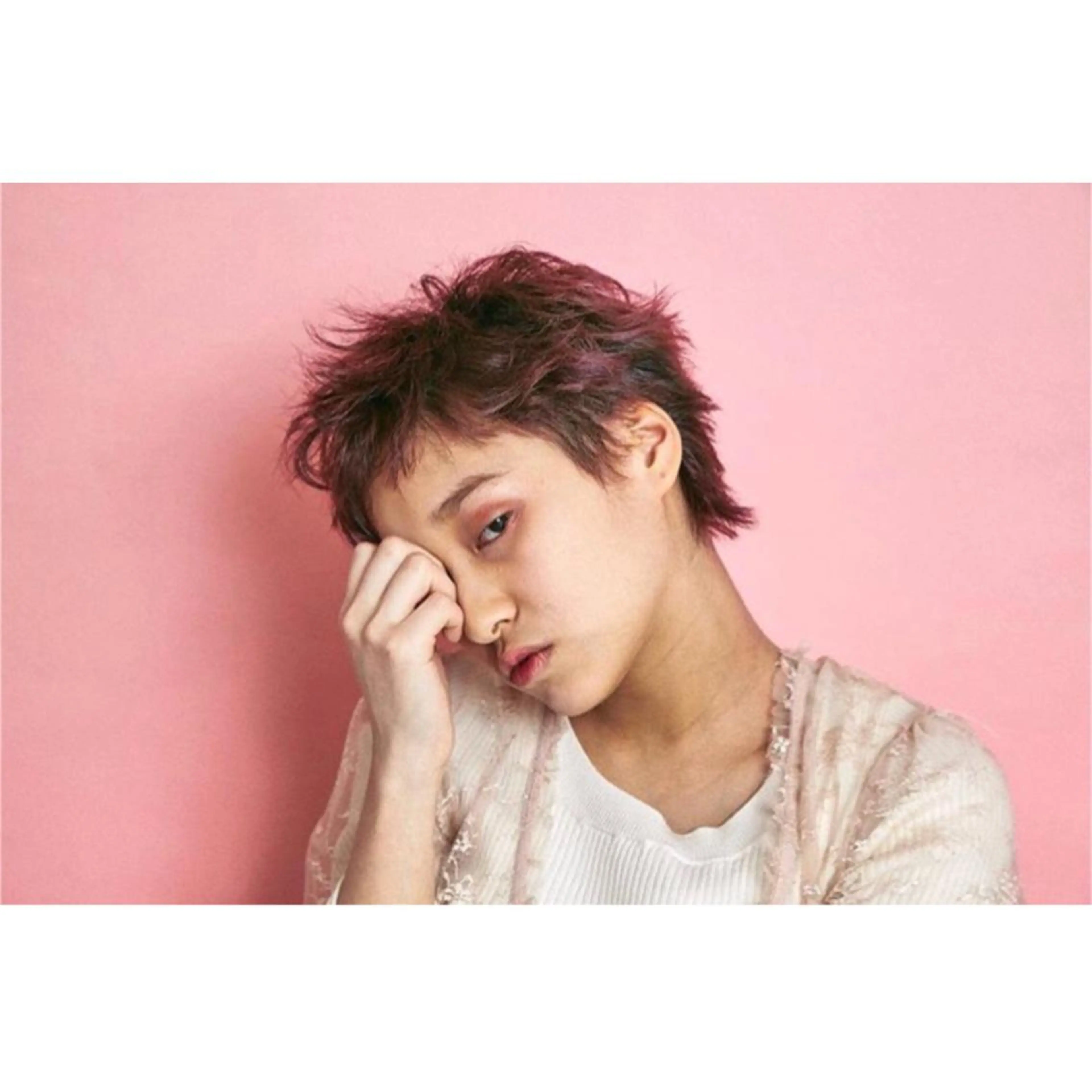 ショート カラー ピンクカラー ヘアカラー 高木 麻知子のヘアスタイル