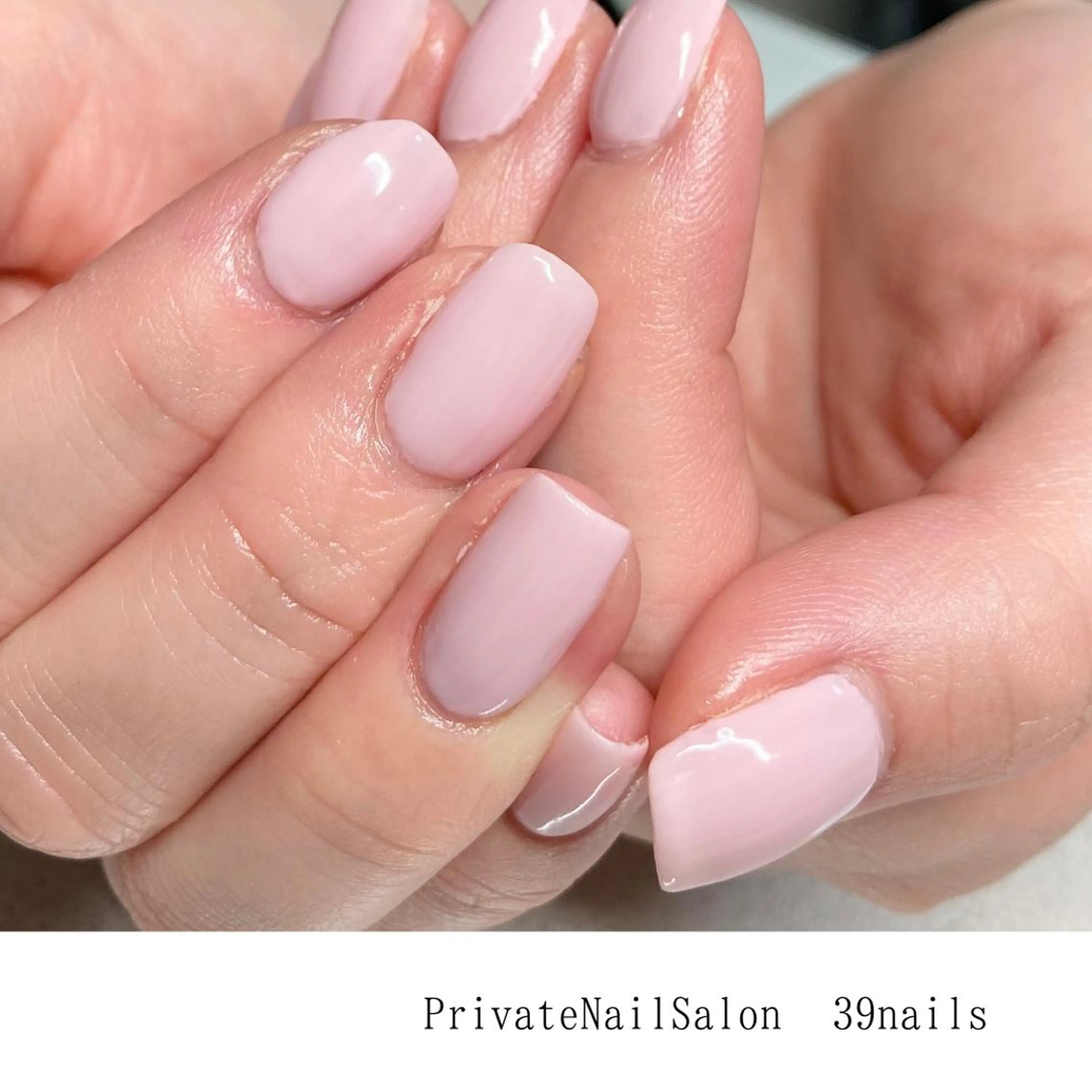 ネイル ワンカラーネイル ピンク シンプルネイル スクエアネイル ハンドネイル 39-nails EharaMikuのネイルデザイン