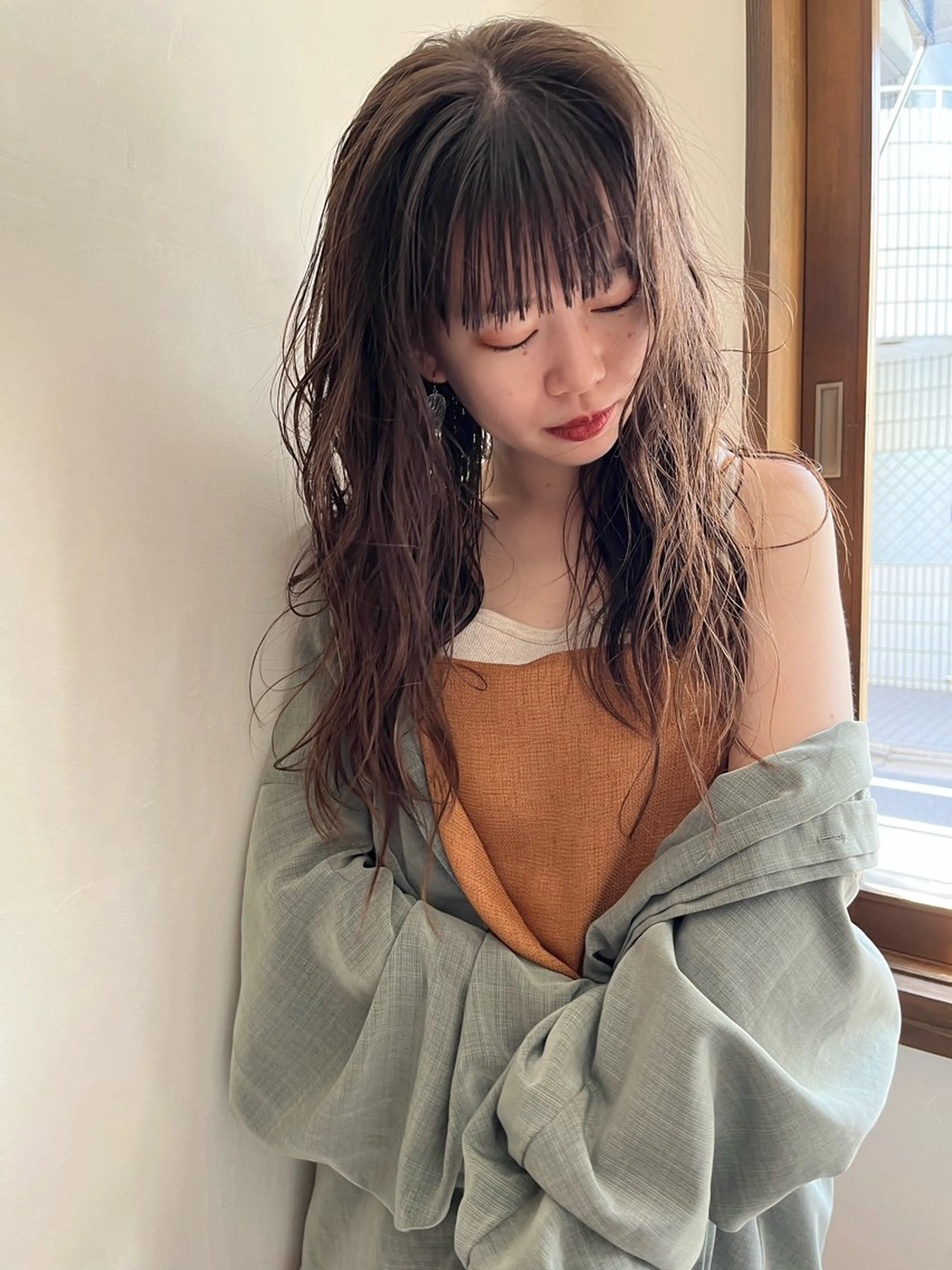 ロング カラー パーマ ロング 🧸メンズカット 🧸conatsuのヘアスタイル