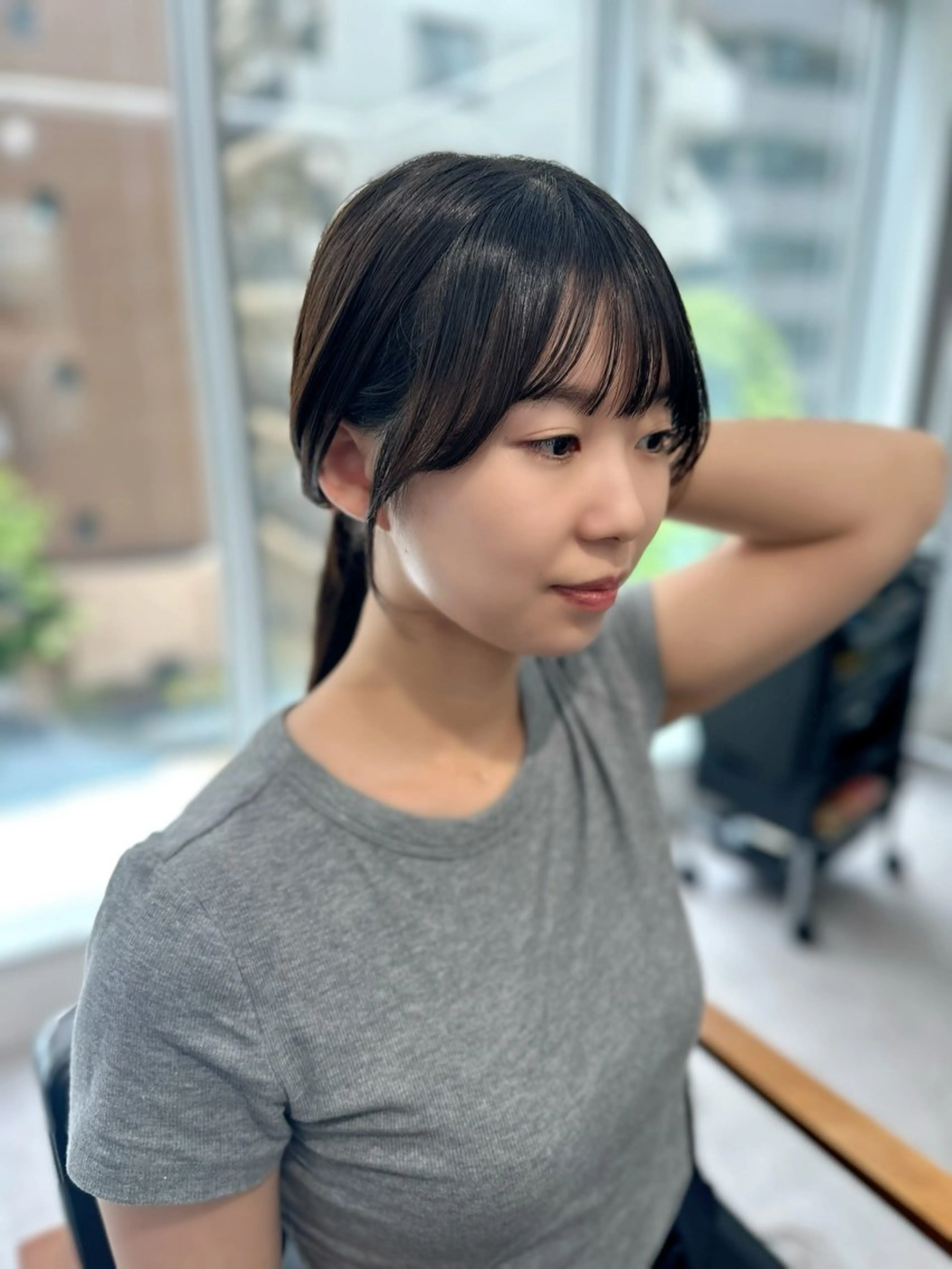 ミディアム カラー パーマ ヘアアレンジ メンズ キッズ レイヤーカット 🌿透け感カラーのヘアスタイル