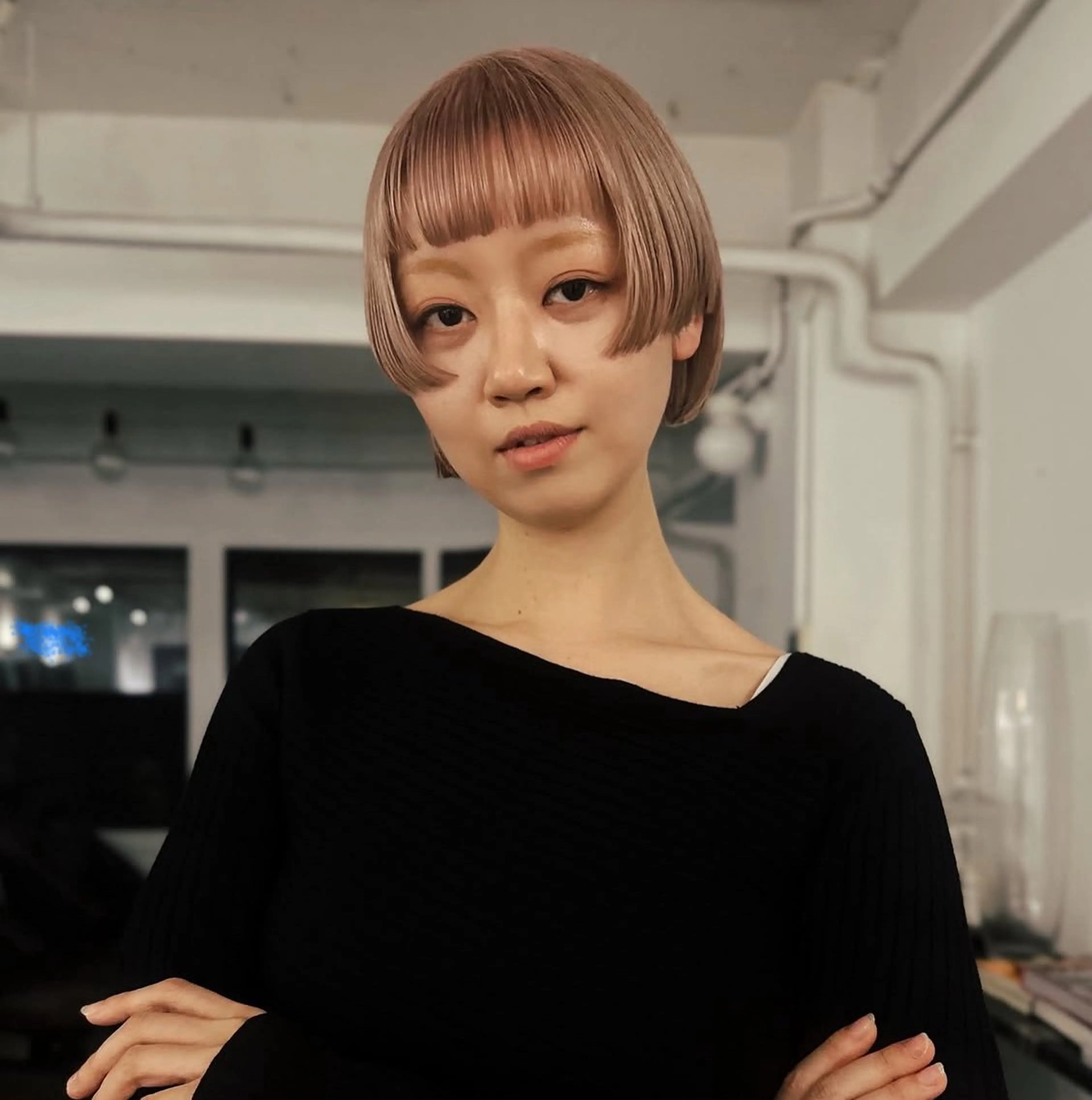 ショート カラー ベージュカラー ヘアカラー トリートメント スミレ／透明感 ／ハイトーン／高円寺のヘアスタイル