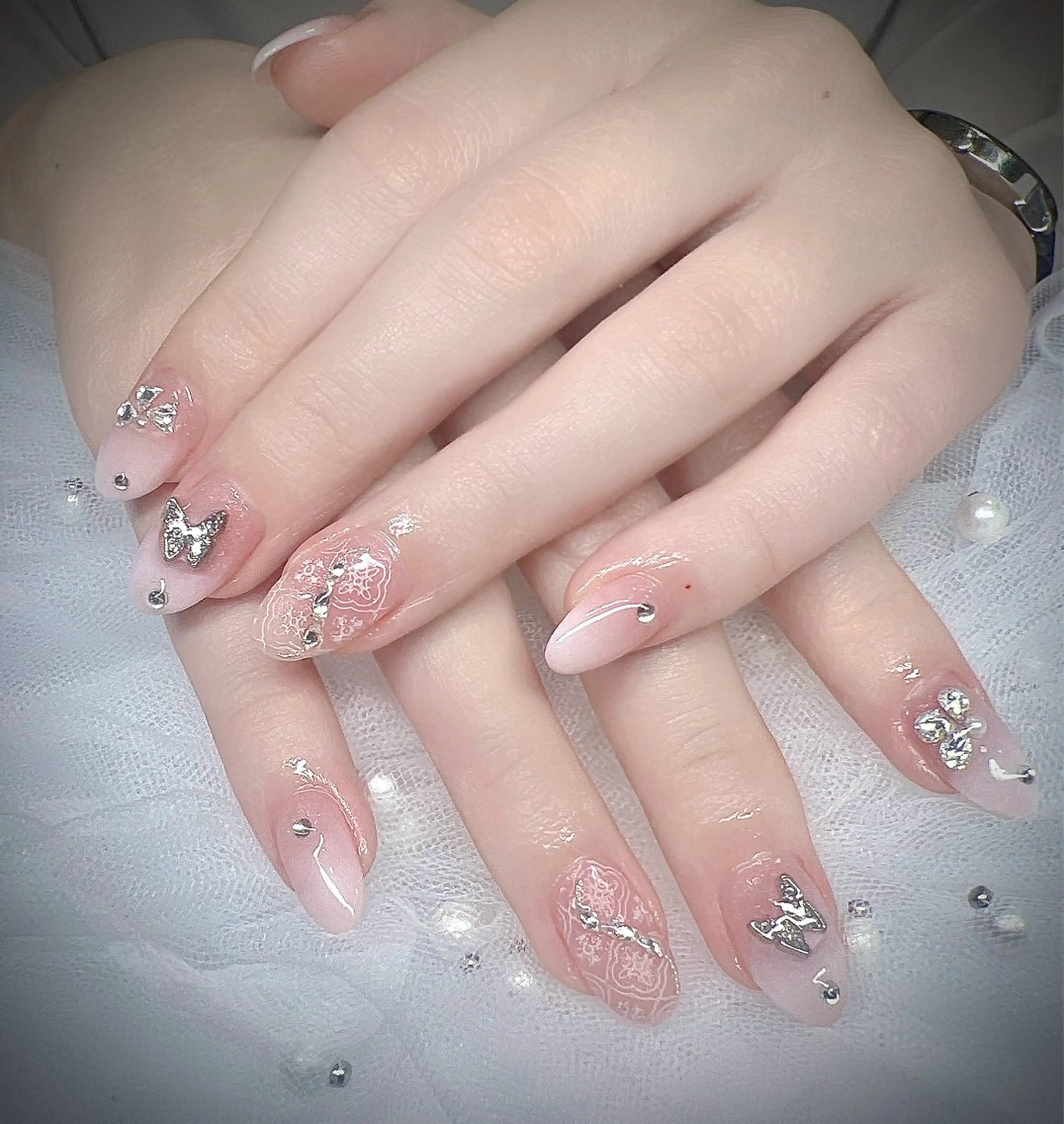 ケア＋グラデーション+パーシ＋２本アートの写真