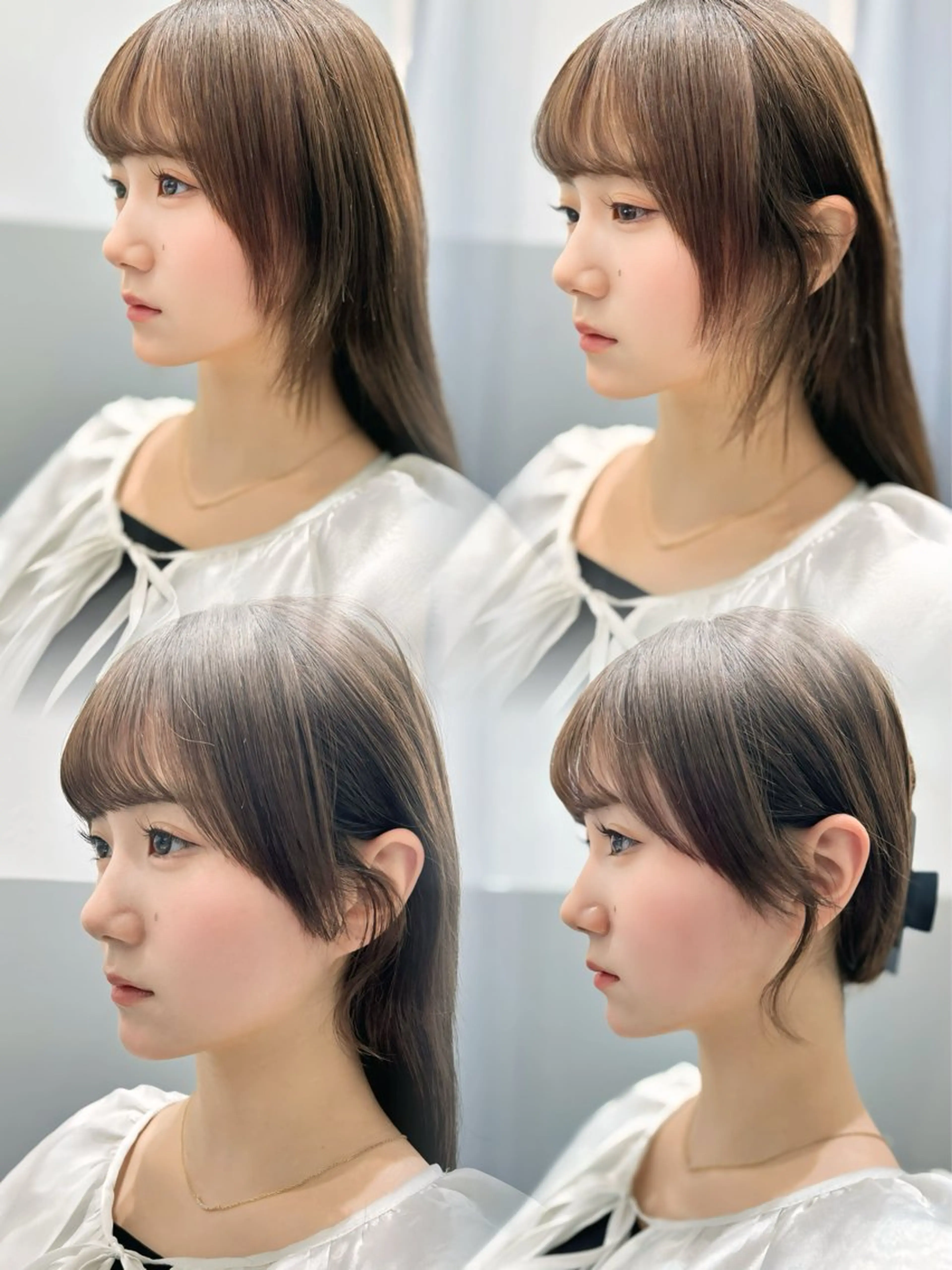 セミロング カラー 顔まわりレイヤー 顔周りカット レイヤーカット サイドバング 小顔カット カット ヘアカラー トリートメント 顔周りカット 【オノザワリョウ】のヘアスタイル