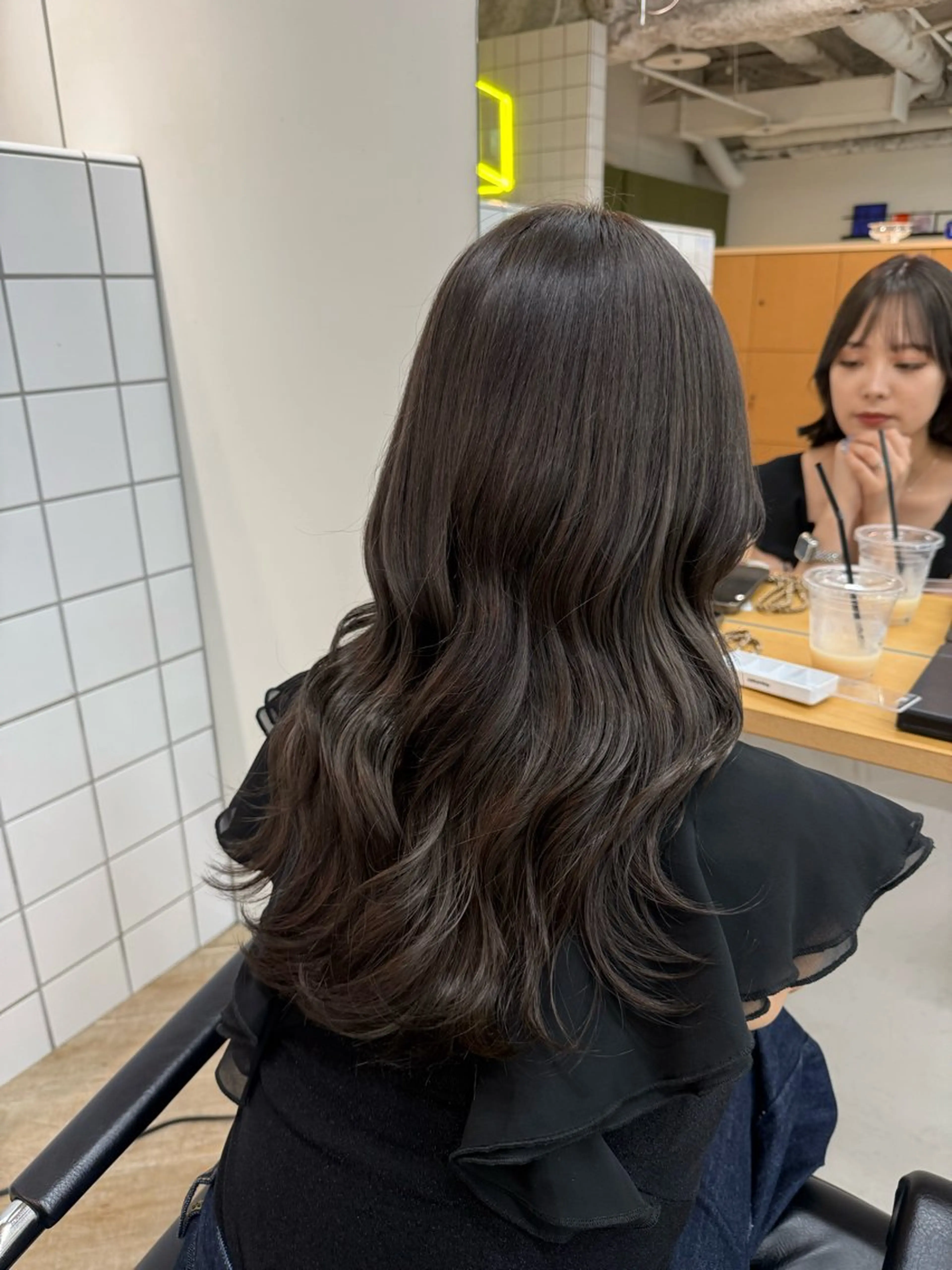 セミロング ヘアカラー トリートメント 新潟/万代/レイヤー 韓国風/明間未来のヘアスタイル