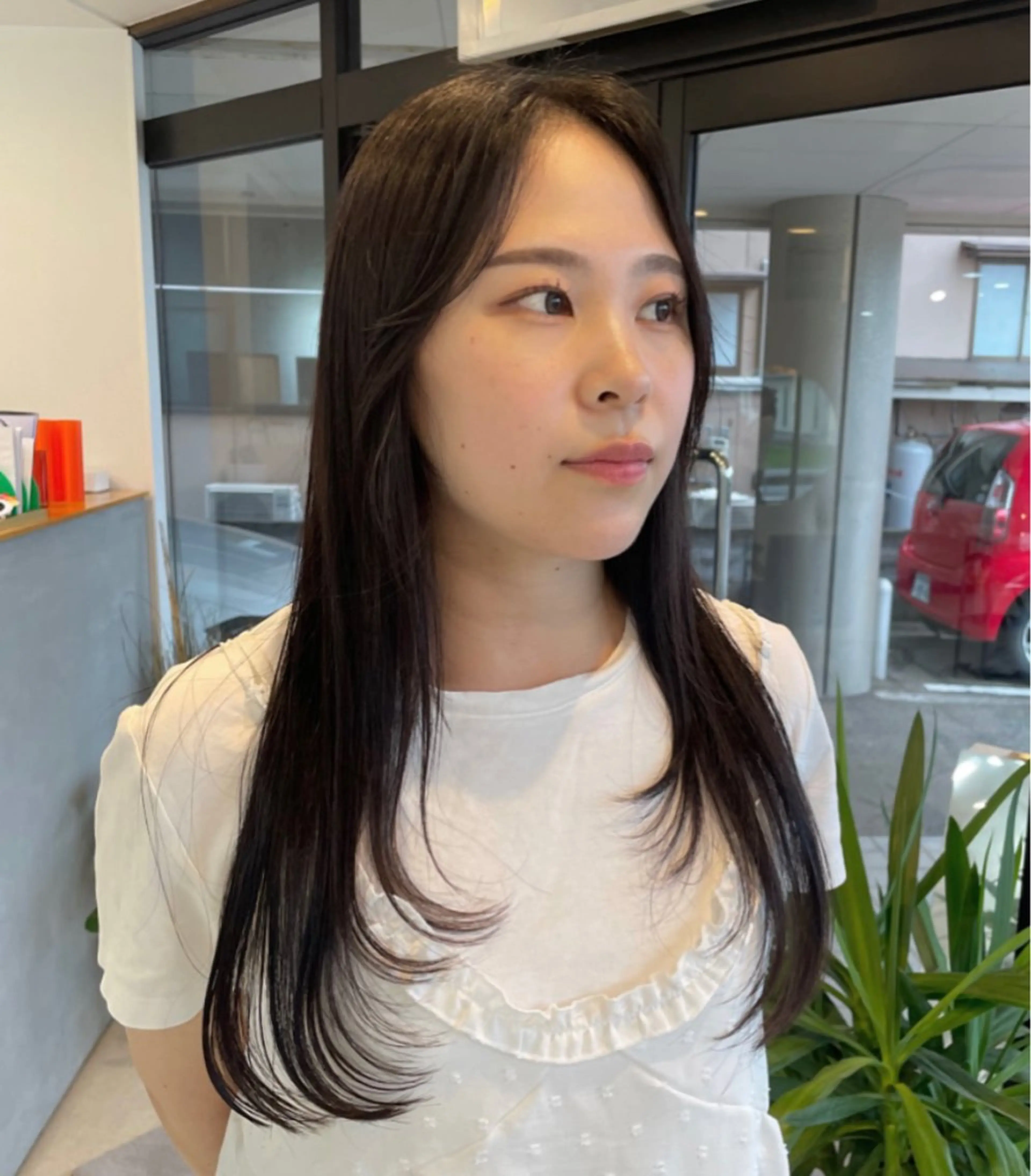 ロング 顔まわりレイヤー レイヤーカット 前川 瑞希のヘアスタイル