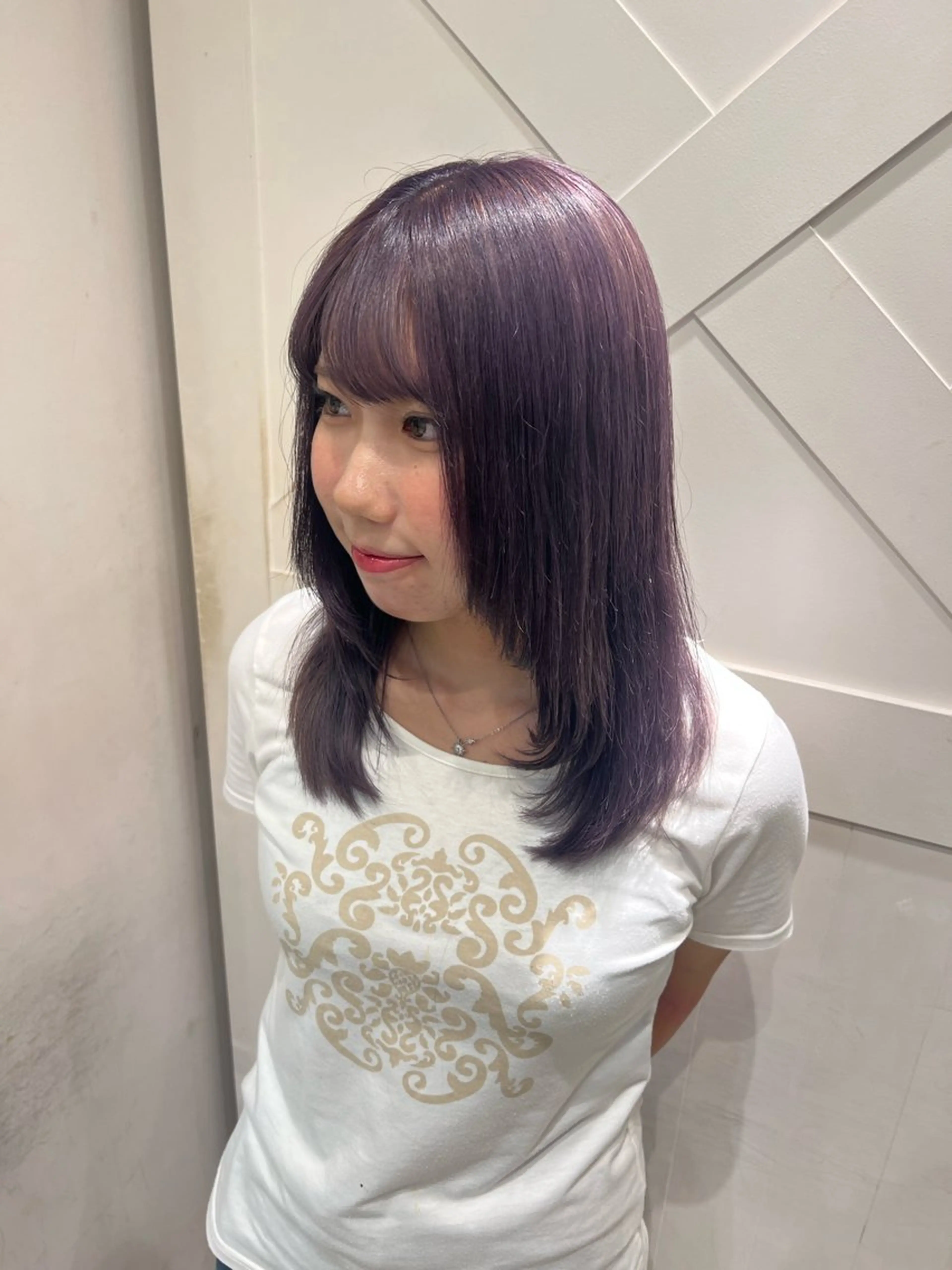 セミロング カラー 横浜/ミルクティー カラー🤍みうのヘアスタイル