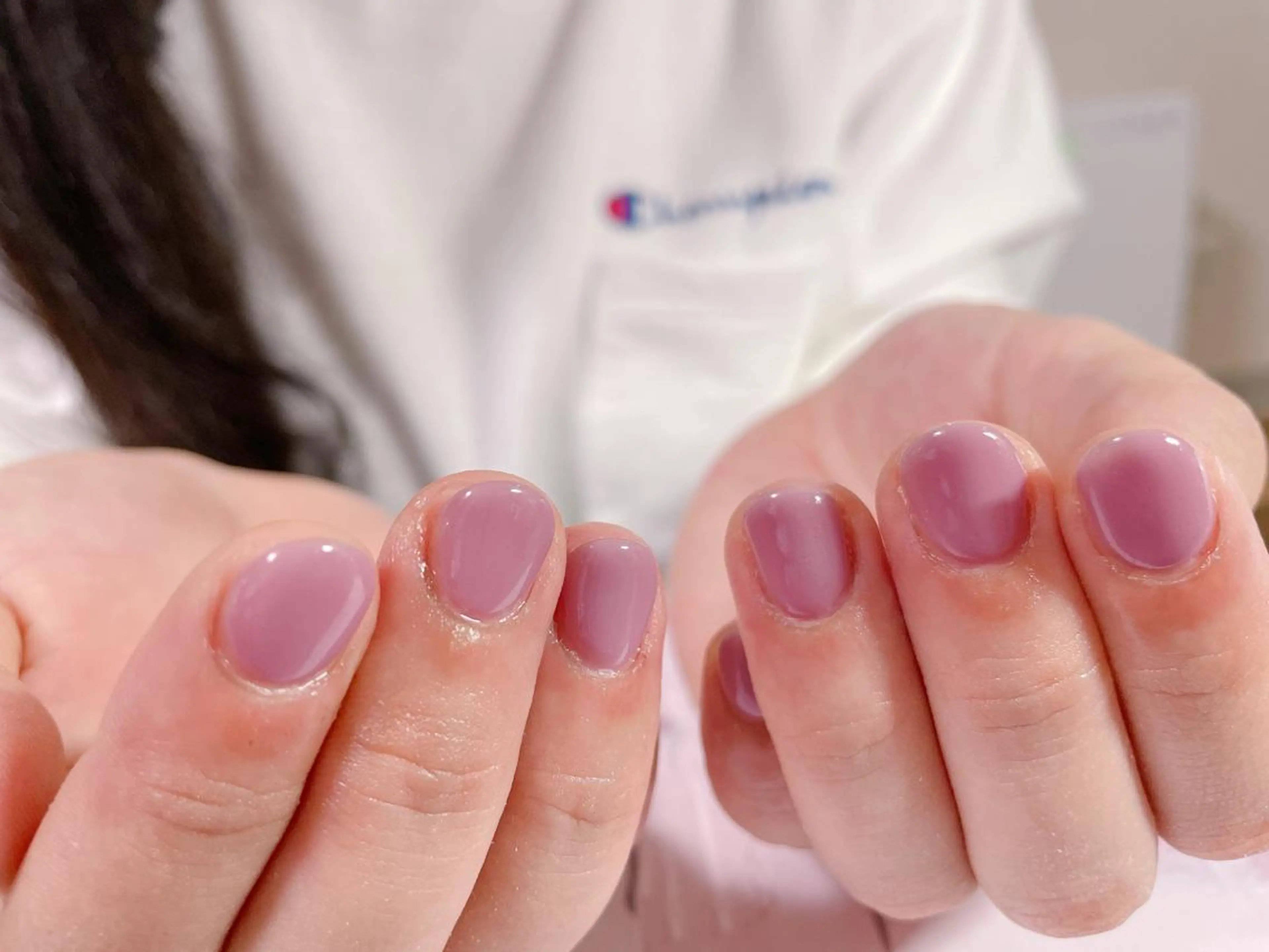 ネイル クリアネイル ワンカラーネイル パープル kikinail 溝の口のネイルデザイン