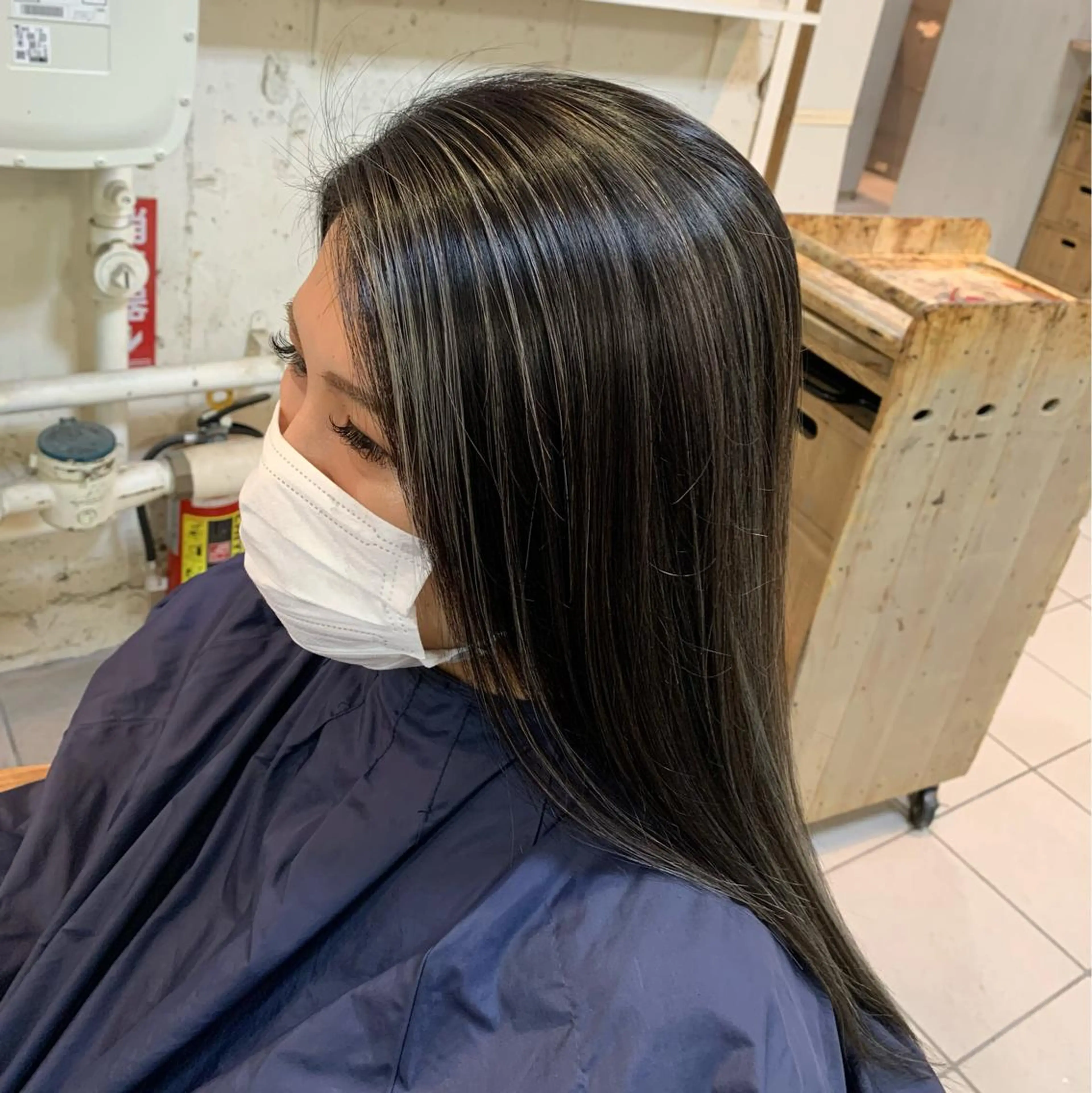 ロング ヘアカラー 髪質改善ストレート/ ブリーチ／渋谷　福田のヘアスタイル