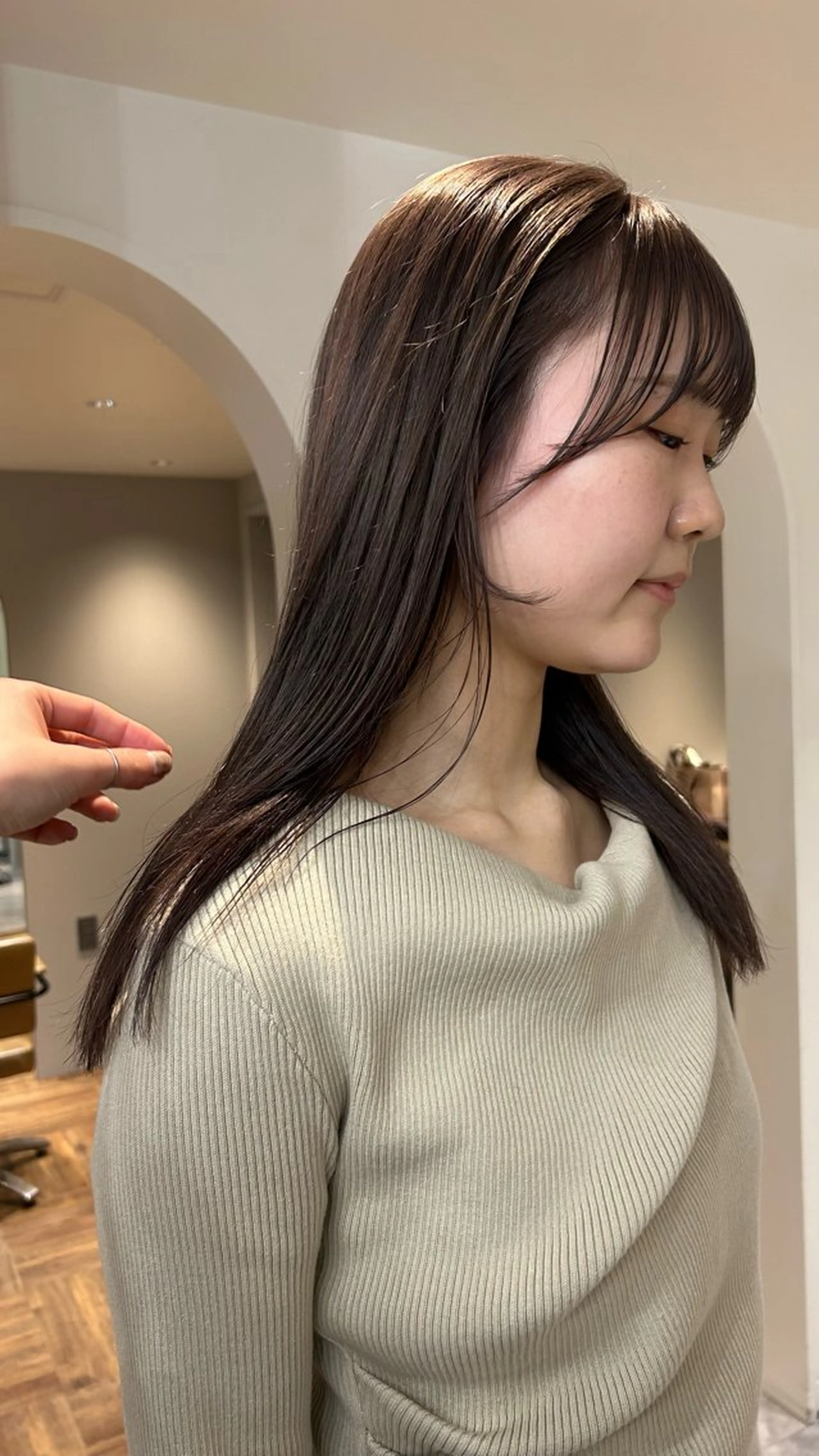 セミロング カラー じゅわっと暖色カラー 🍊Moemiのヘアスタイル