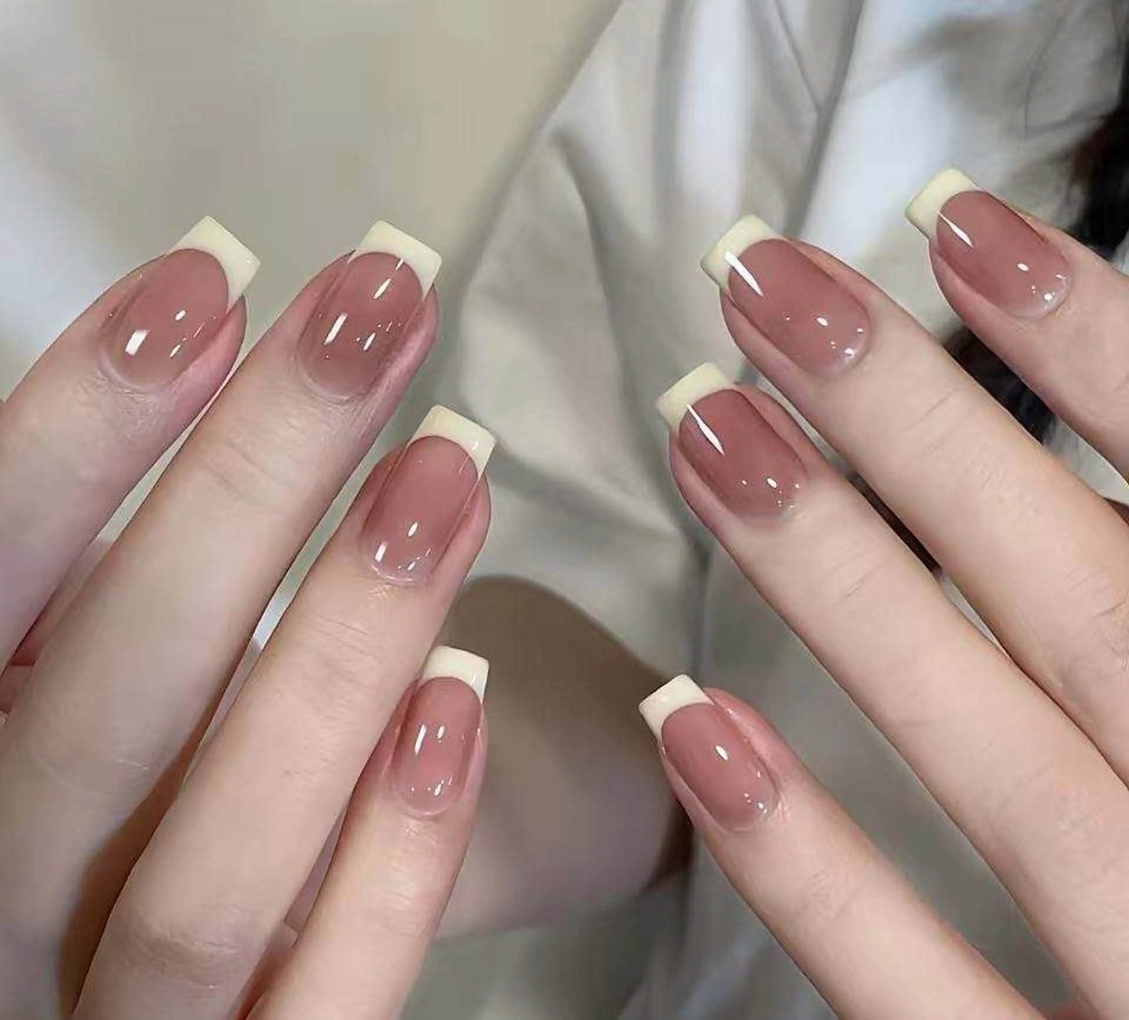 ネイル フラワーネイル フレンチネイル ジェルネイル ガラスフレンチ ハート ハンドネイル BabyYouMi nailのネイルデザイン