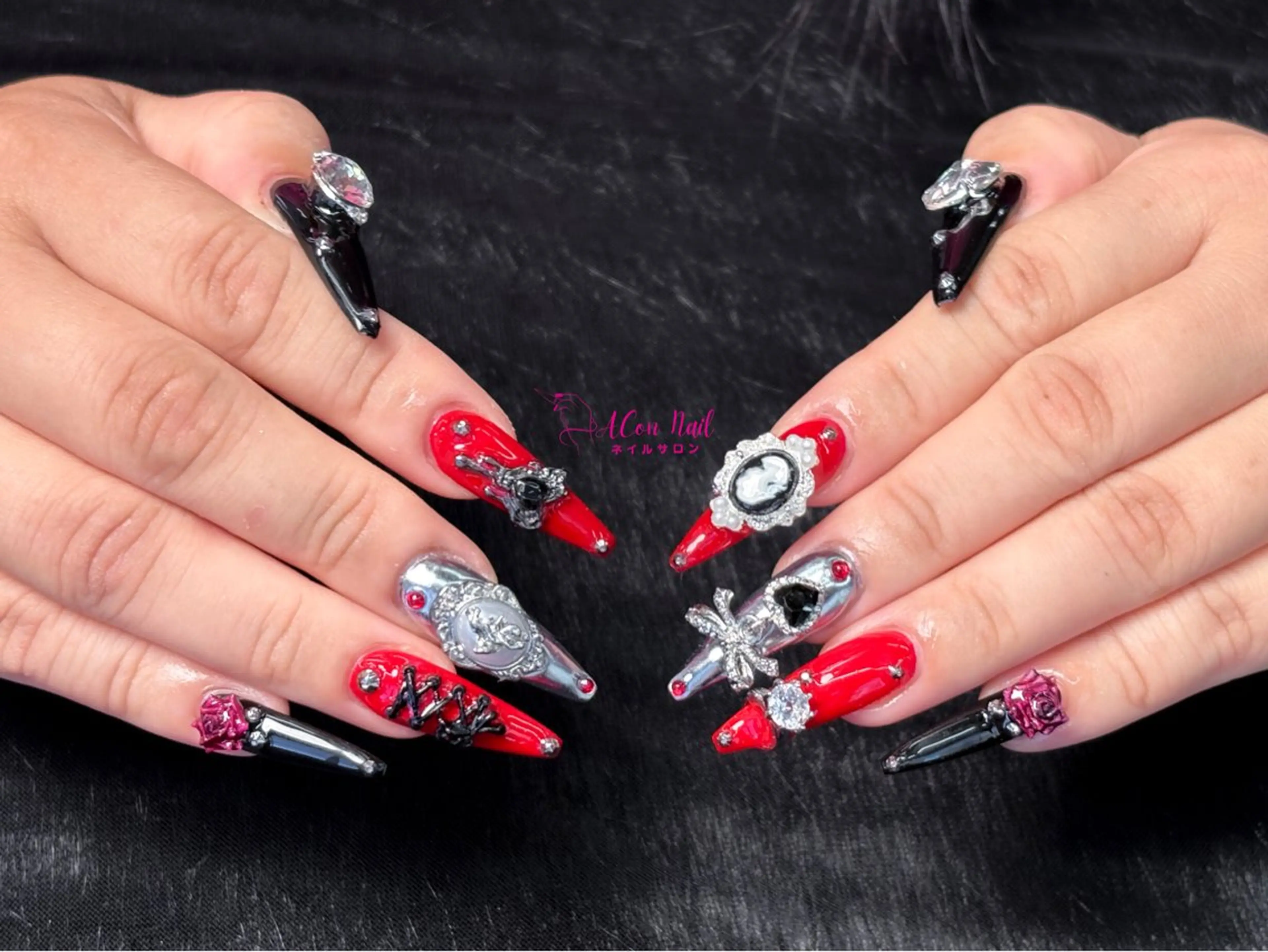 ネイル 桜ネイル 長さ出し フラワーネイル フレンチネイル ジェルネイル ハンドネイル ACon NailSalonのネイルデザイン