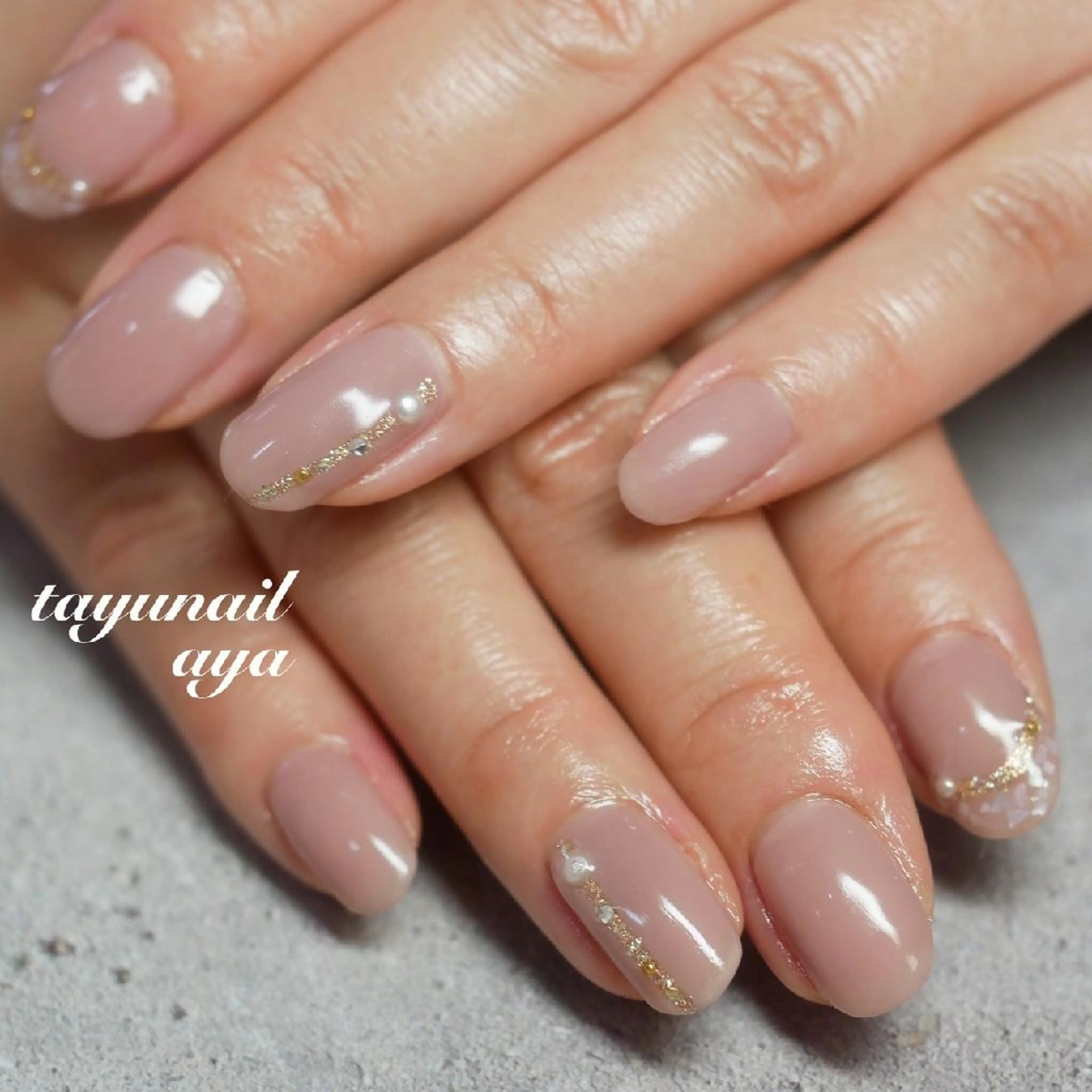 ネイル アートネイル ブルー ジェルネイル ゴールド パラジェル ネイルサロン 【たゆnail】のネイルデザイン