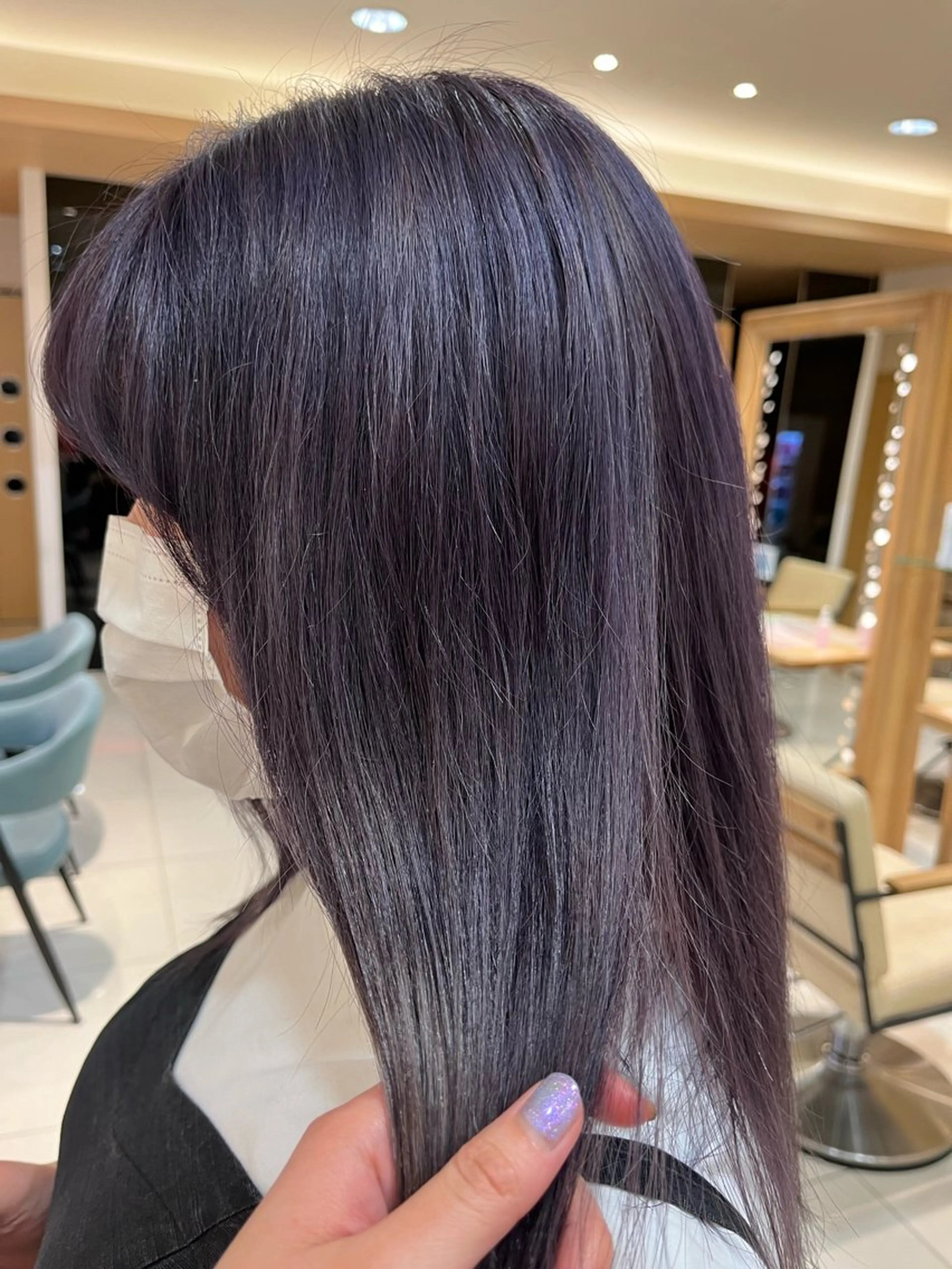 セミロング カラー ブルーカラー ダブルカラー ラベンダーカラー なつな/ 透明感カラーのヘアスタイル