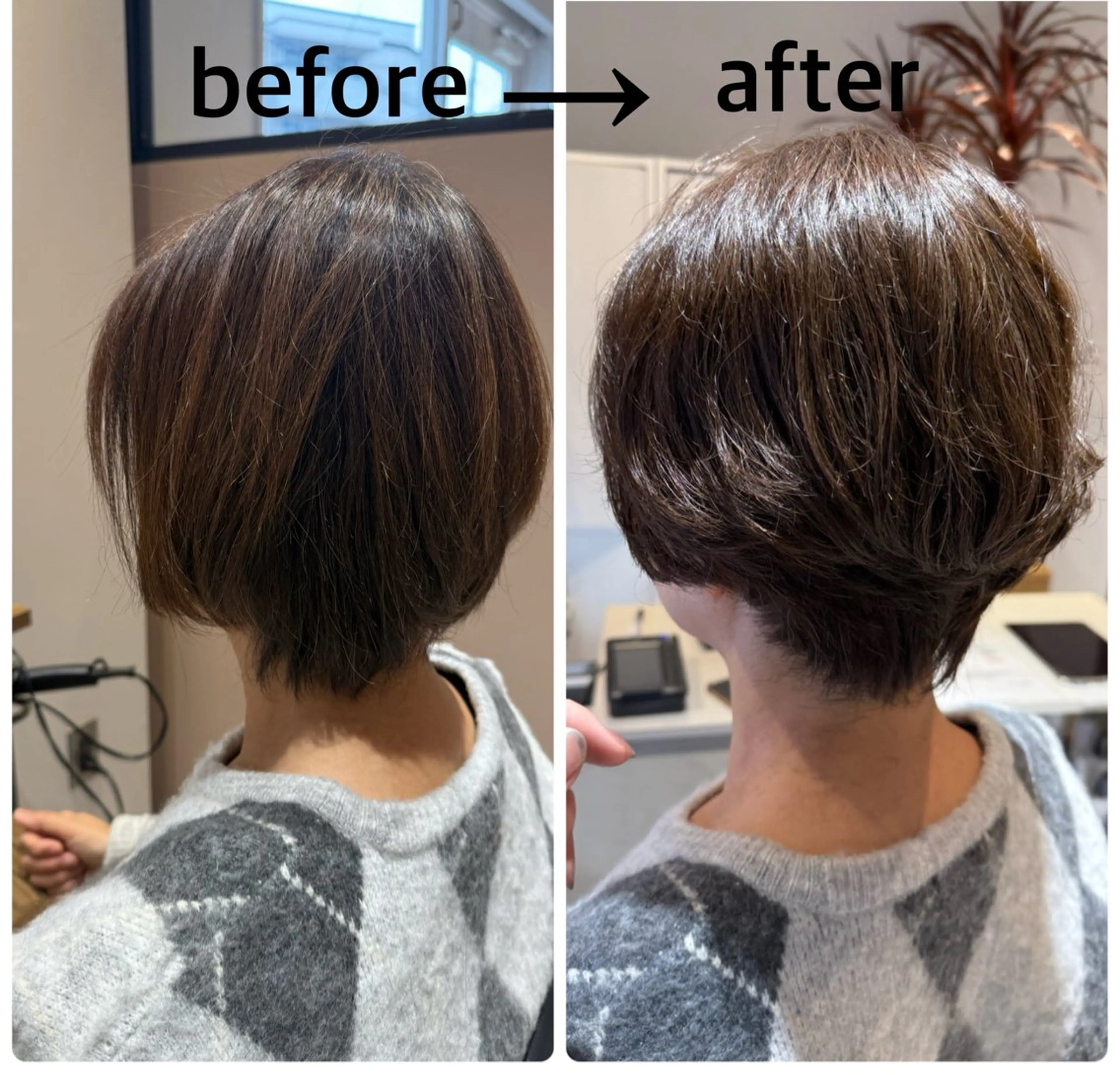 ショート くびれヘア ショートヘア ✨艶髪職人艶カラー✨ 中本輝人のヘアスタイル