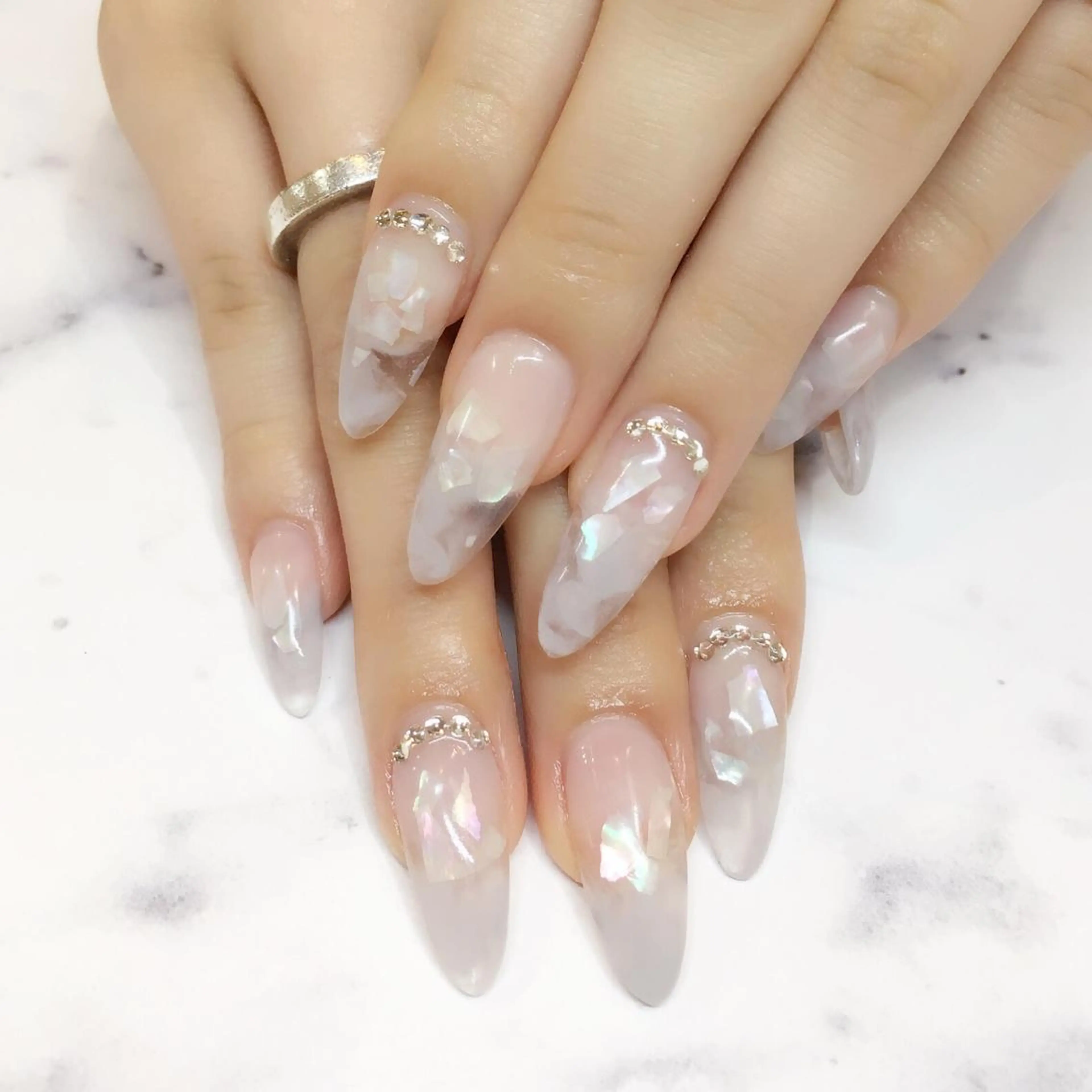ネイル 大理石ネイル(マーブル) 持ち込み スカルプネイル nail salon Soeurのネイルデザイン
