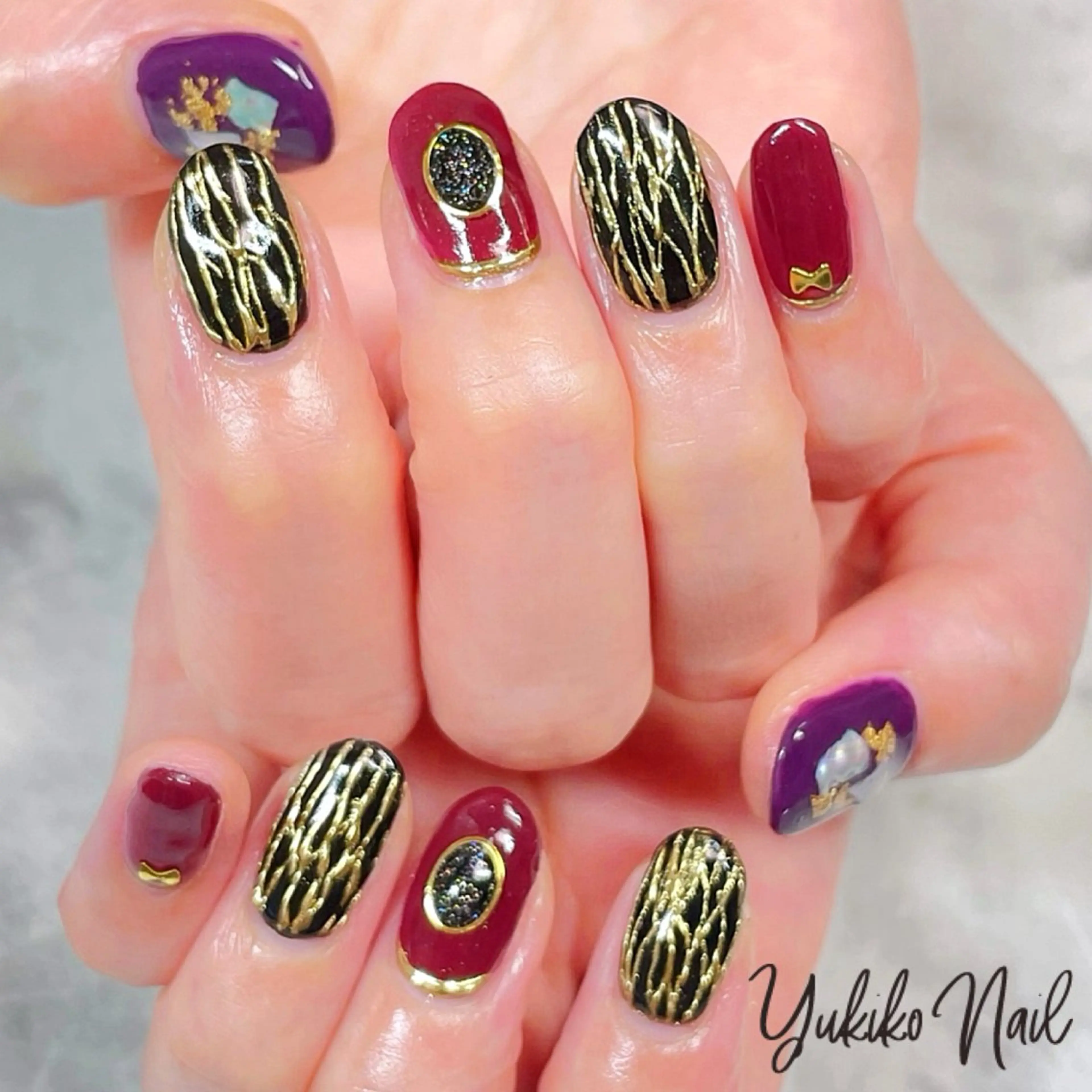 ネイル ゴージャス ミラーネイル ハンドネイル ユキコ ネイルのネイルデザイン