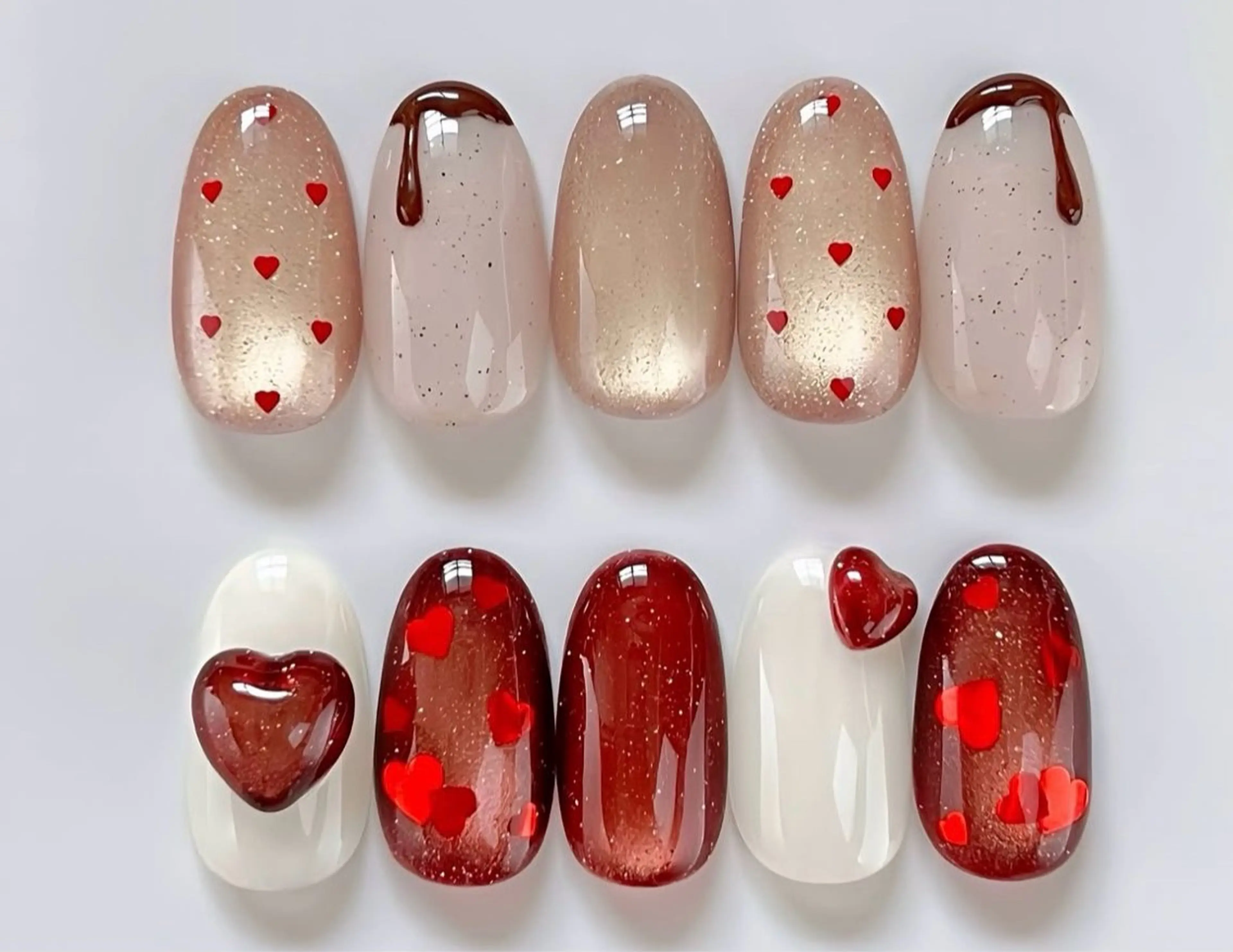 ネイル バレンタイン ハンドネイル ハンドケア supergirl ネイル専門サロンのネイルデザイン