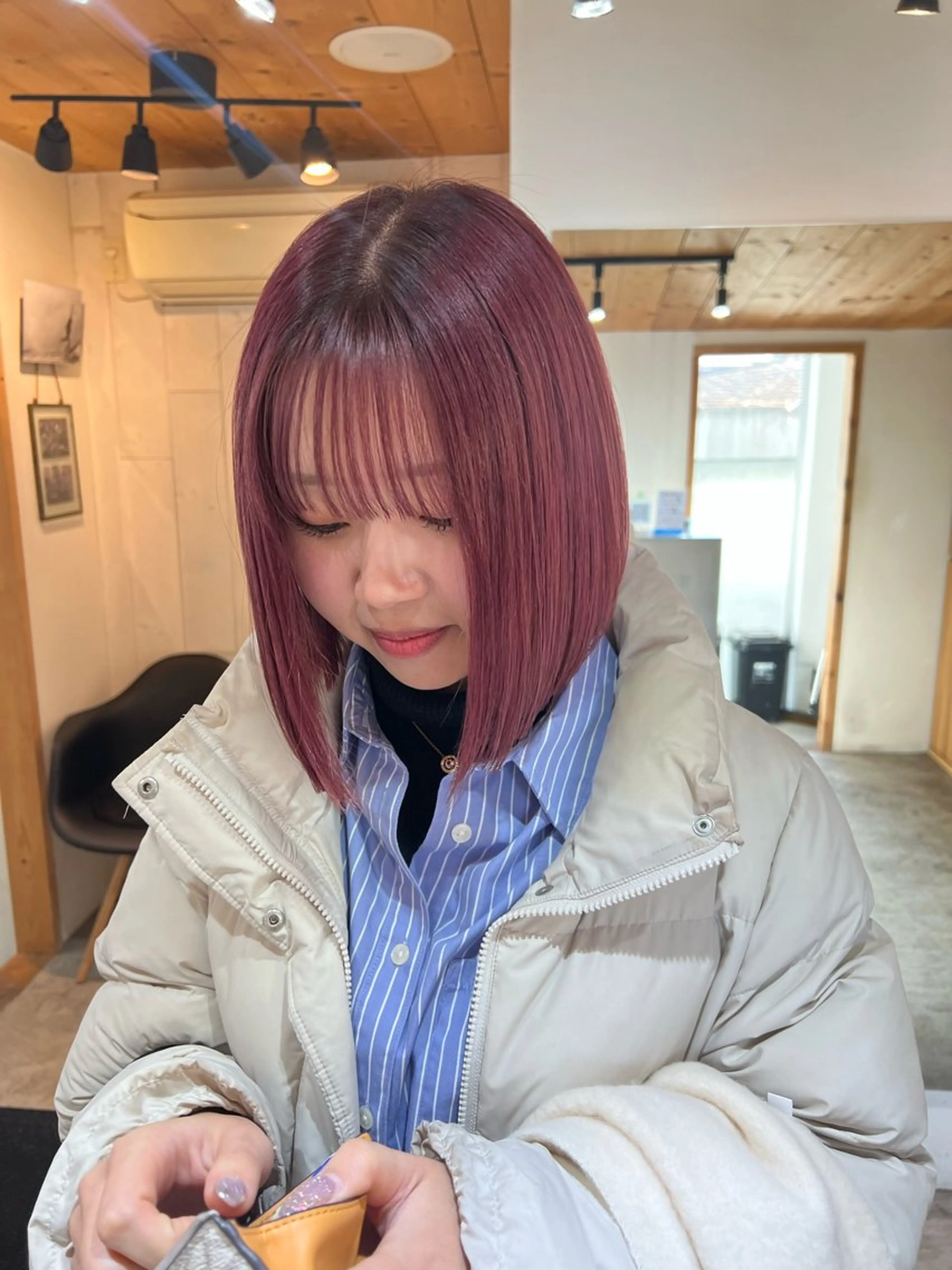 ミディアム ヘアカラー 暖色カラー/レイヤー カット☁️MEI☁️のヘアスタイル