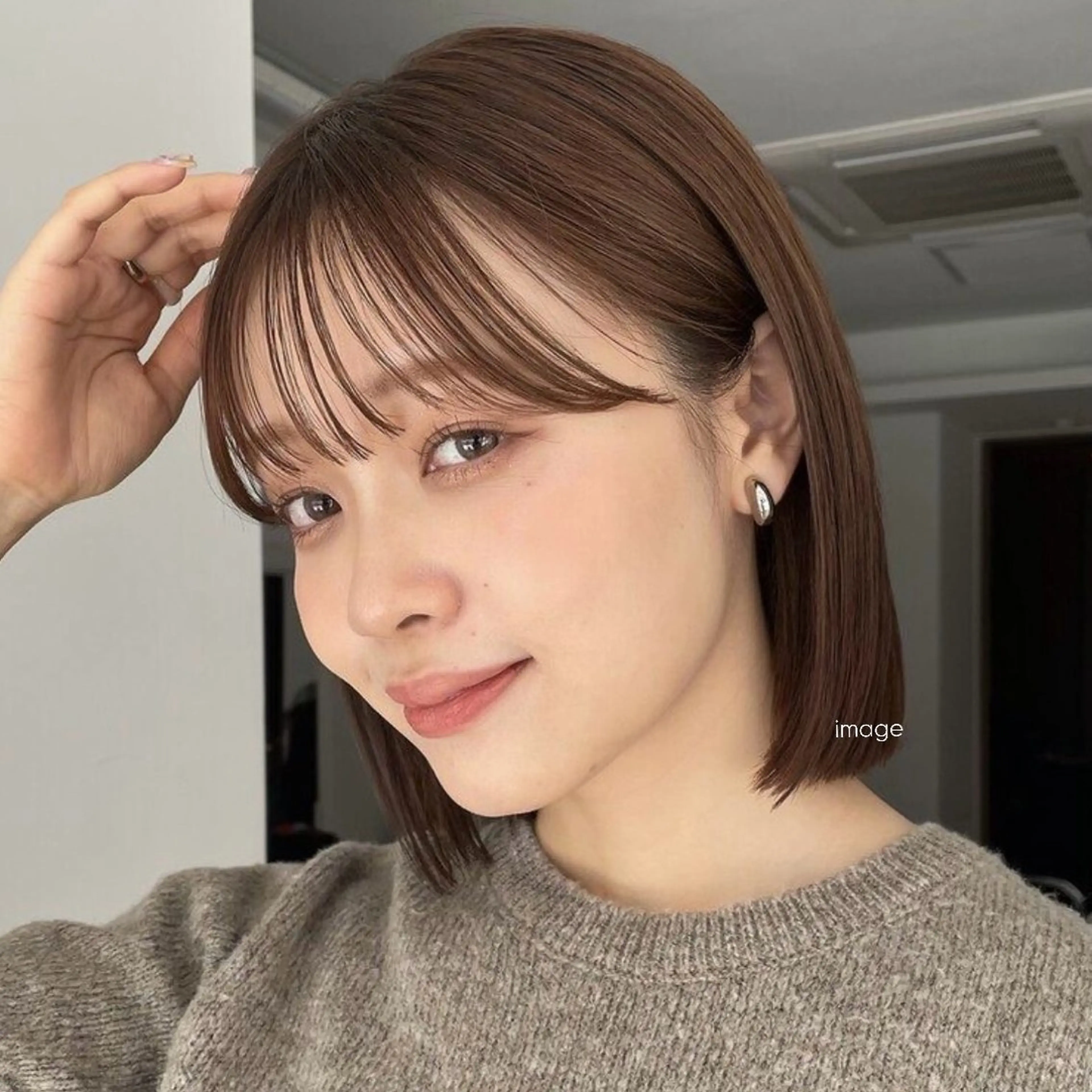 ミディアム ボブ 似合わせカット トリートメント ボブ/メンズ /sora🌙✨️のヘアスタイル