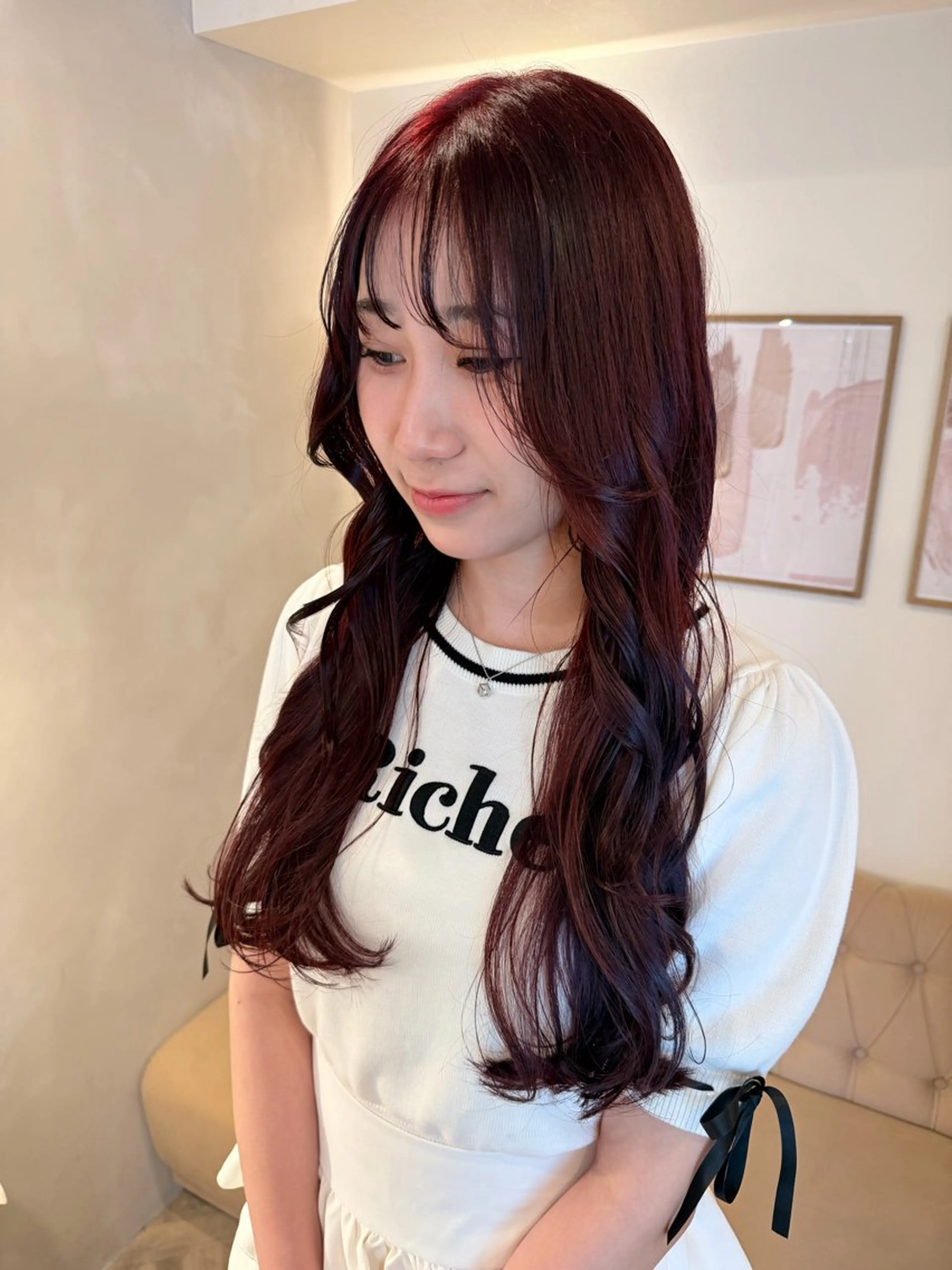 ロング カラー カット ヘアカラー トリートメント 草野ゆずき⌇縮毛矯正 ⌇Wカラー⌇レイヤーのヘアスタイル