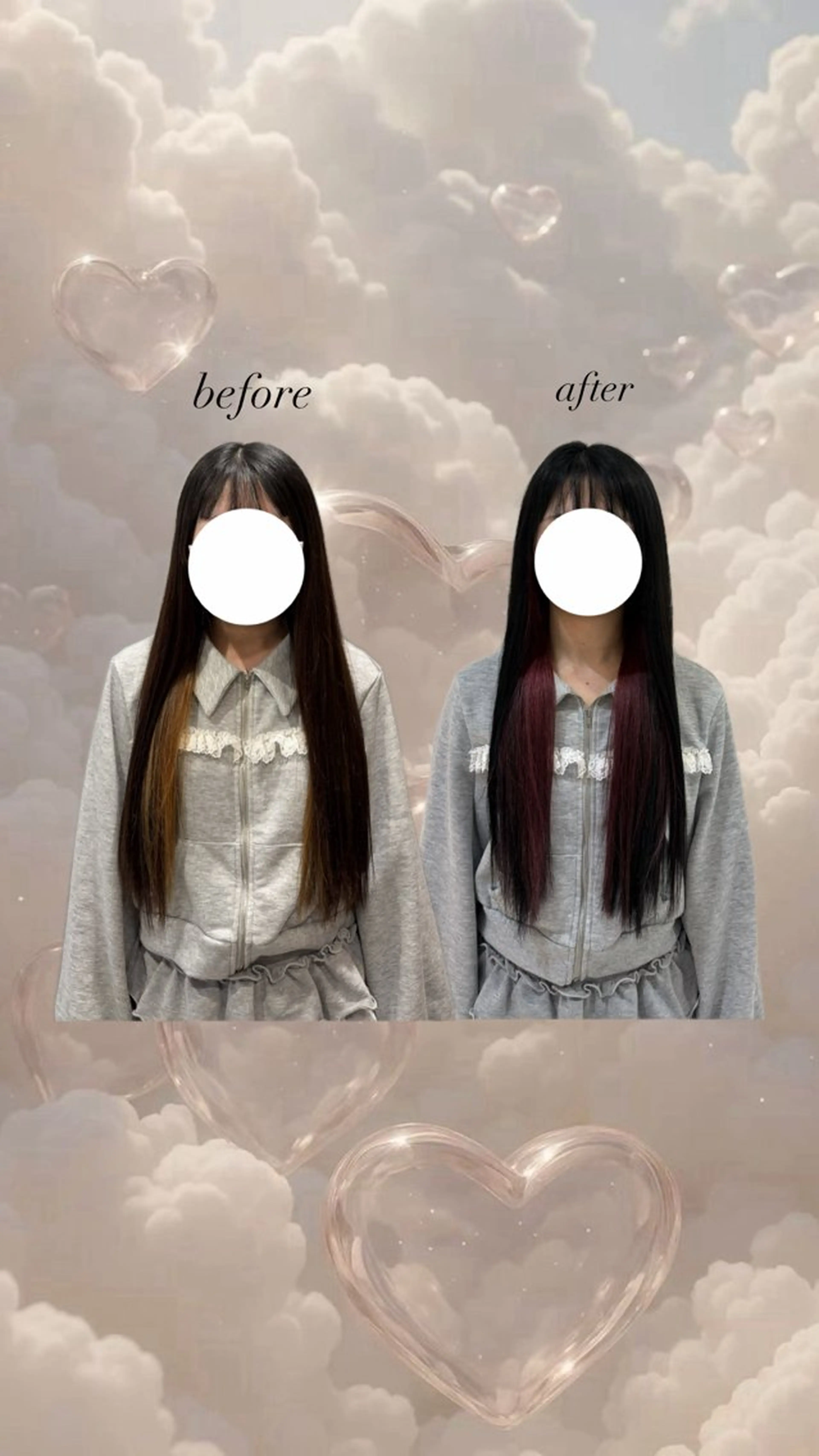 ロング カラー ワダ モエナのヘアスタイル