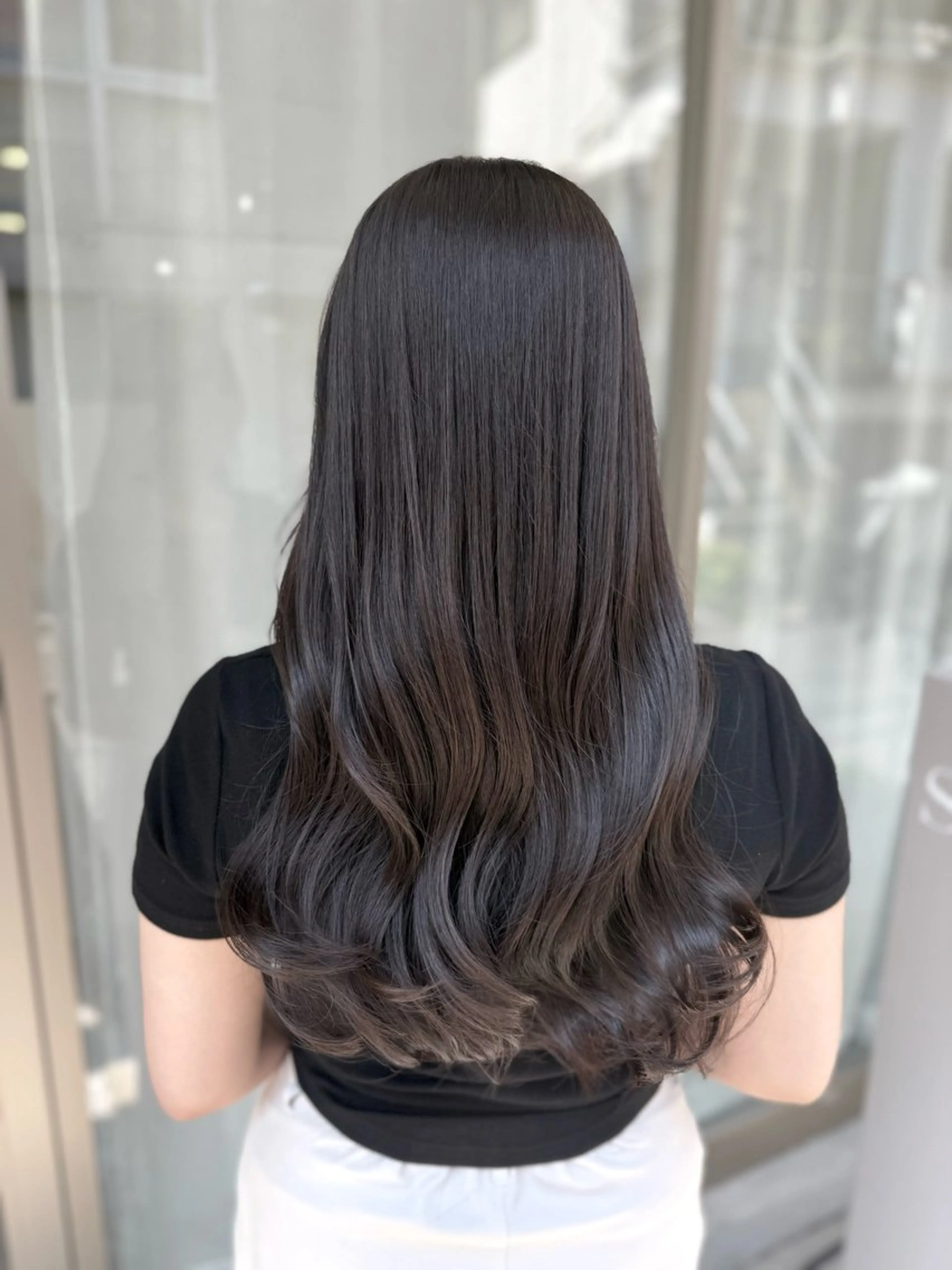 ロング カラー グレージュ オリーブグレージュ オリーブグレー グレージュ/レイヤー /韓国ヘア/RISAのヘアスタイル