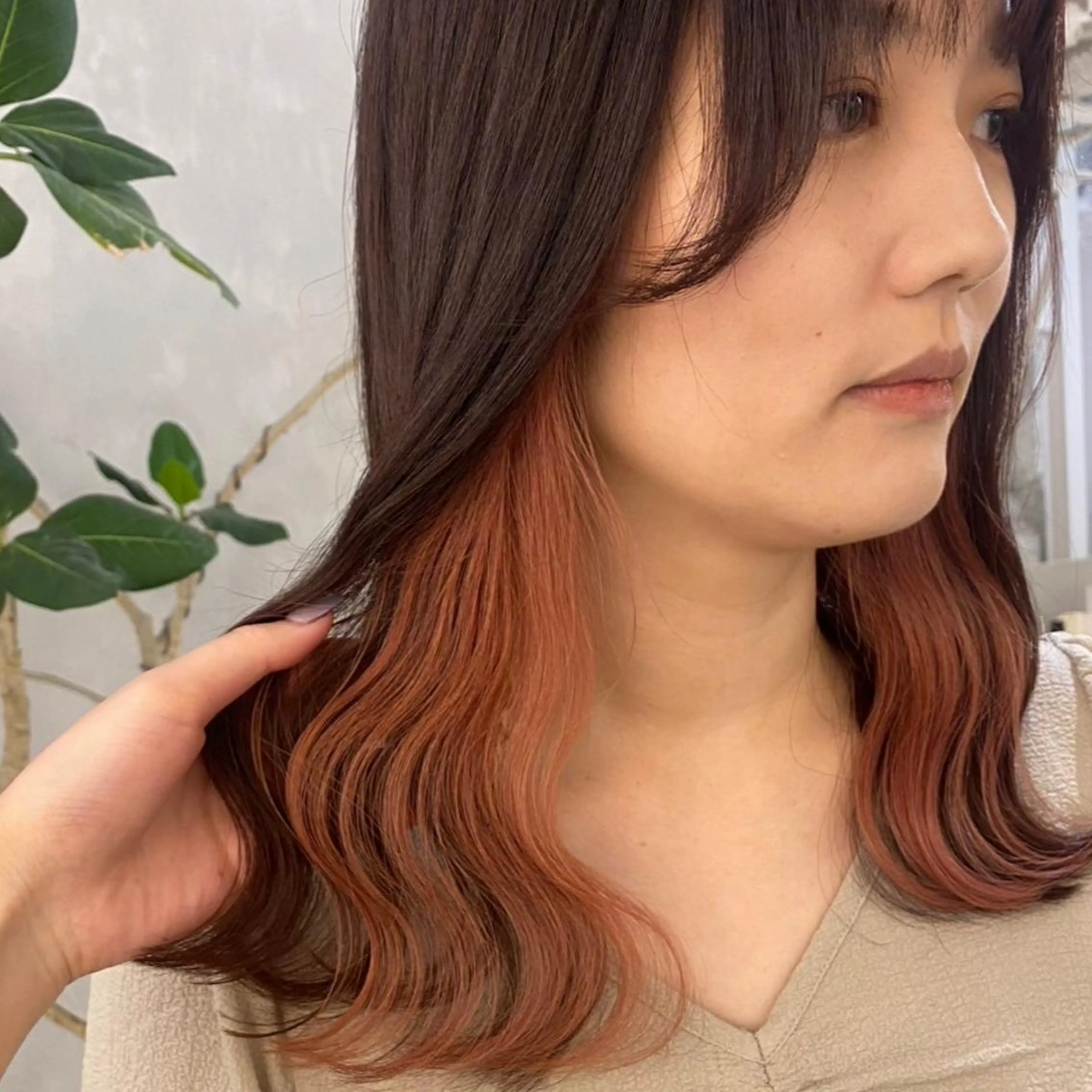 ミディアム カラー ブリーチ ケアブリーチ イヤリングカラー インナーカラー ✨Bobヘア🌱 インナー🌱Ami✨のヘアスタイル