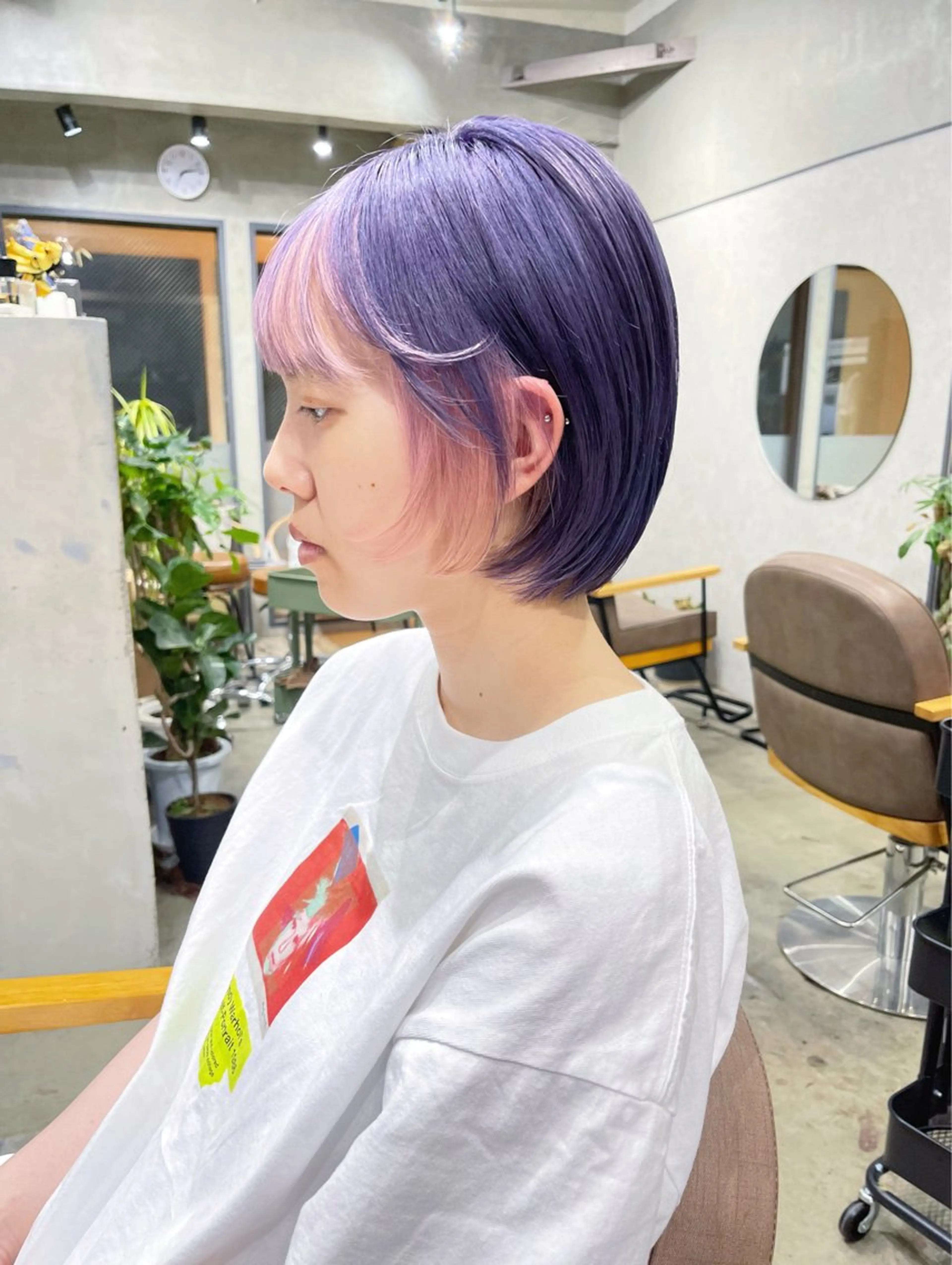 ショート カラー ショートボブ デザインカラー ボブ ショートヘア カット ヘアカラー トリートメント AiM 大名　似合わせカットのヘアスタイル
