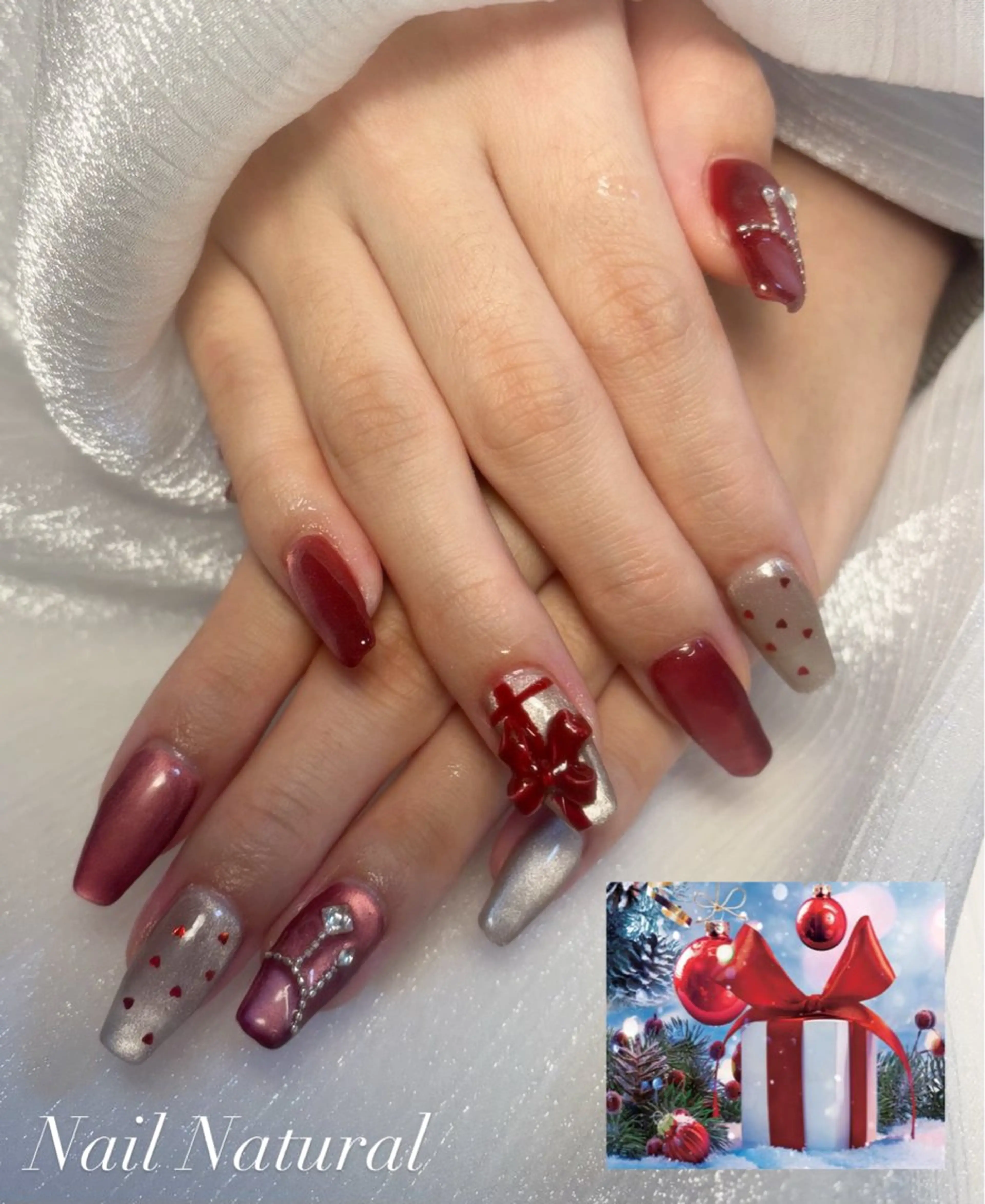 ネイル フラッシュネイル フットネイル フレンチネイル ジェルネイル ガラスフレンチ ハンドネイル Nail salon Natulalのネイルデザイン