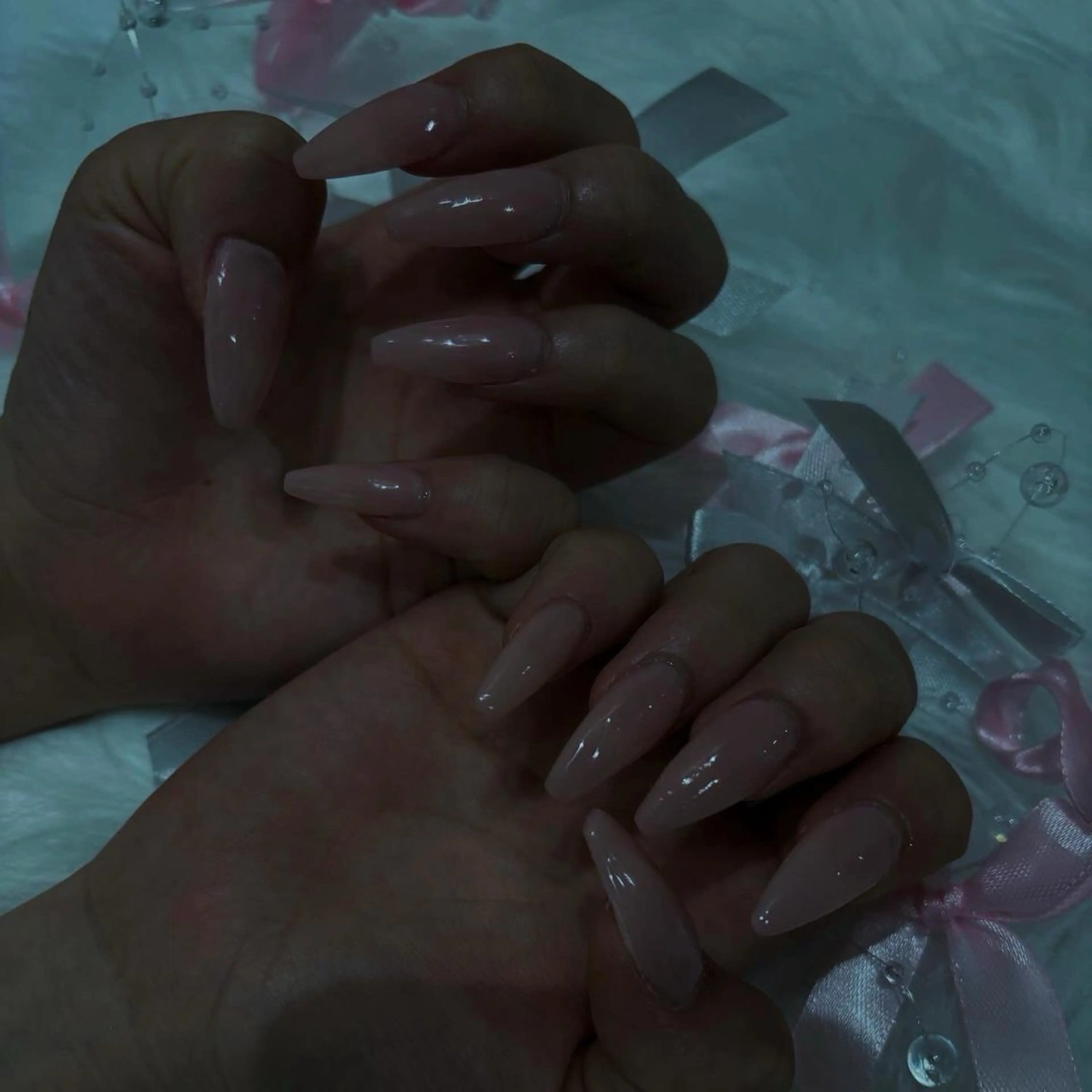 ネイル 長さ出し ジェルネイル ハート キラキラネイル 韓国ネイル Vante梅田店所属・vante_aimi .パラジェル取扱店のネイルデザイン