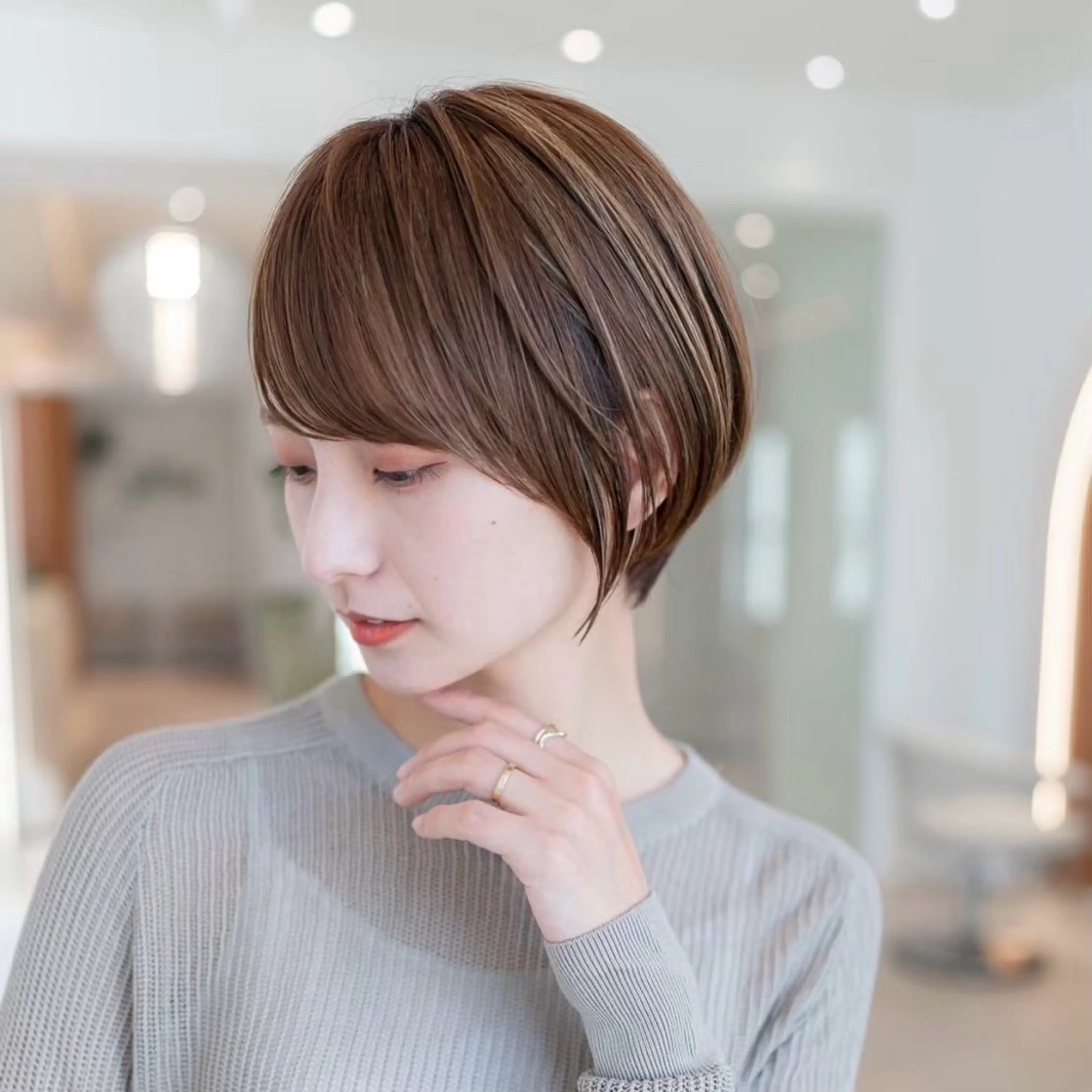 ショート カット ヘアカラー 縮毛矯正 トリートメント 田中航平/渋谷ボブ/ レイヤーボブのヘアスタイル