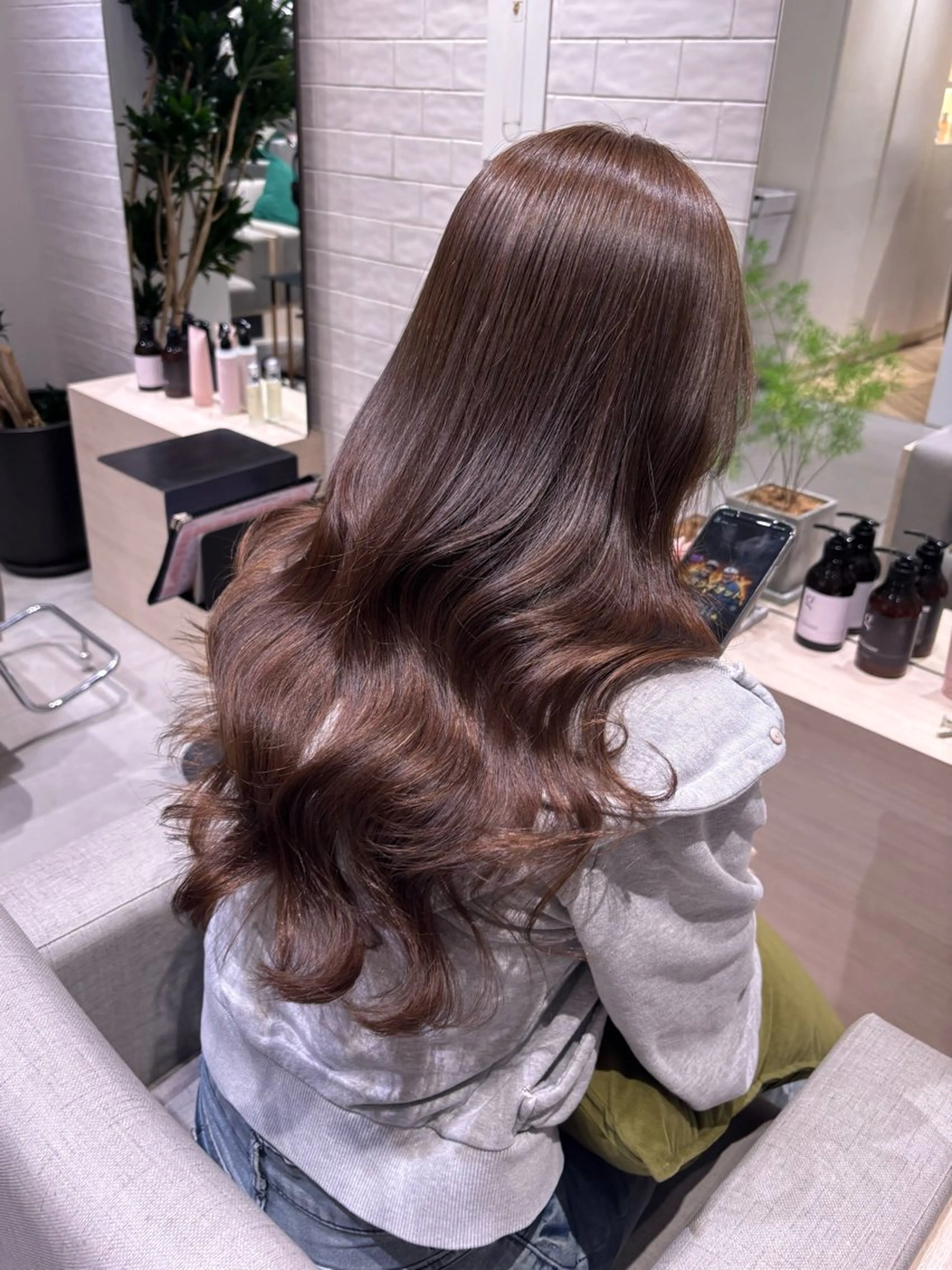 ロング カラー ベージュカラー ブリーチ ブリーチなしカラー 韓国風ヘア レイヤーカット カット ヘアカラー トリートメント 銀座/韓国レイヤー/ 艶カラー🍓原田侑依のヘアスタイル