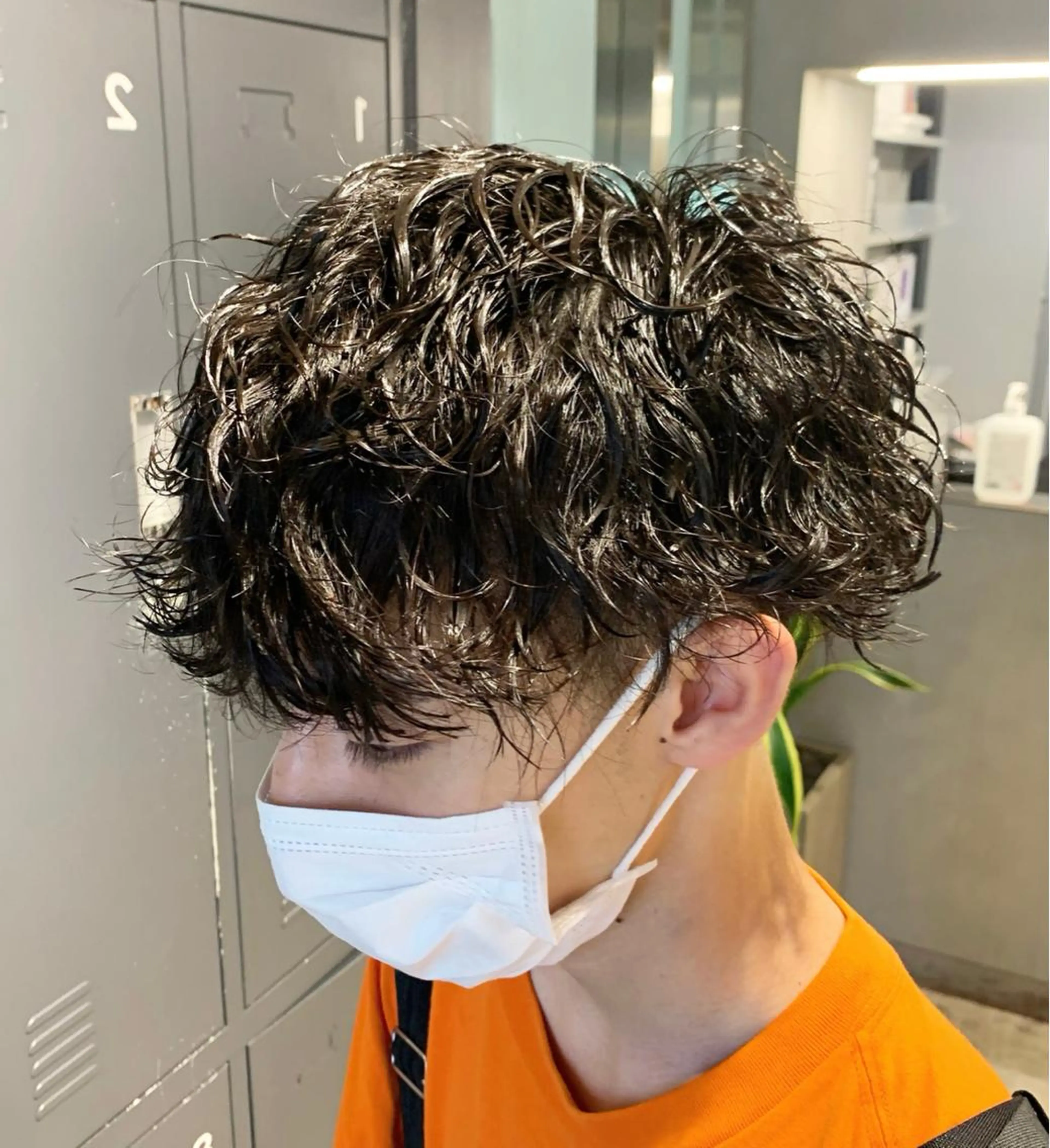 ミディアム パーマ メンズ カット パーマ 園田 将士のヘアスタイル