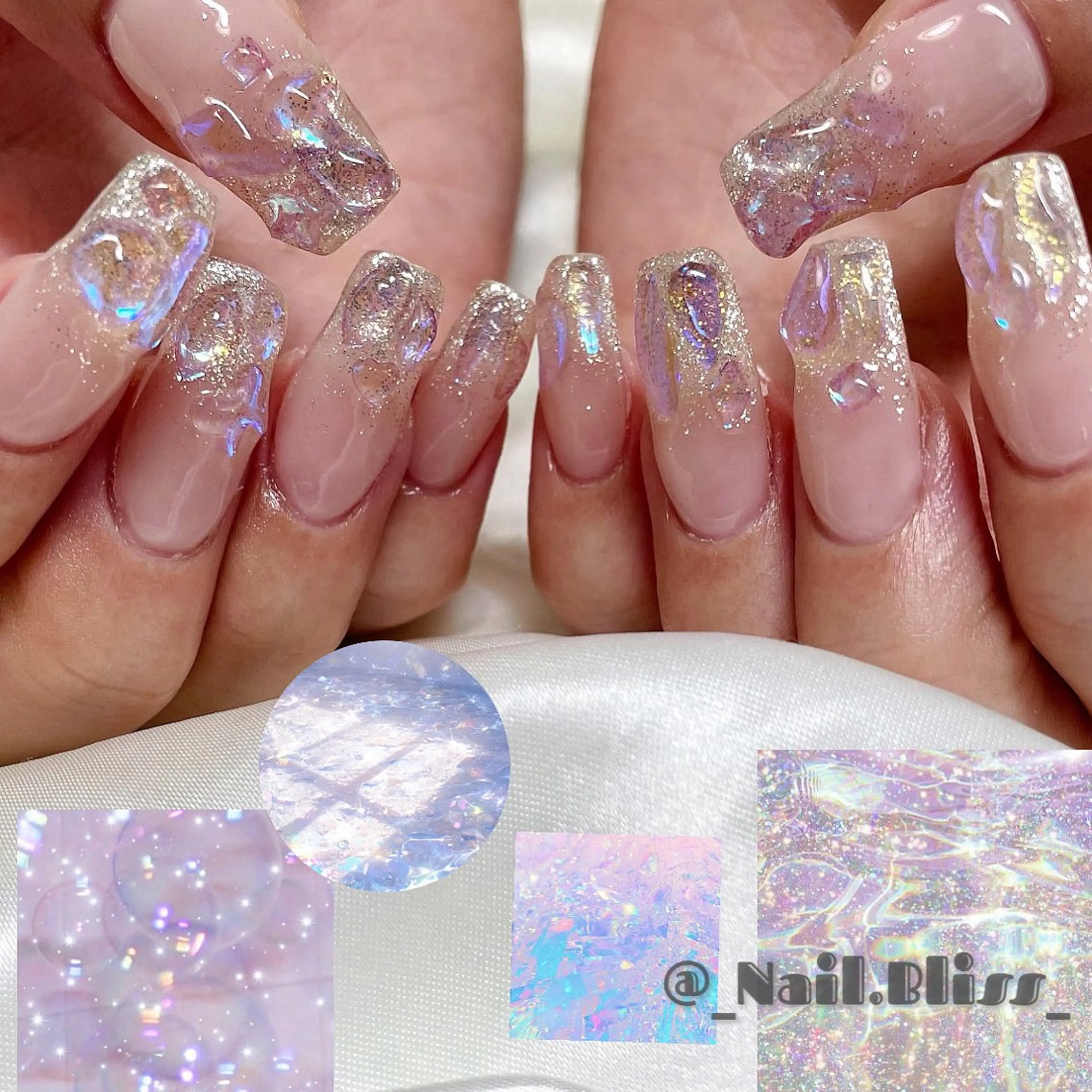 ネイル 氷ネイル・うるうるネイル ハンドネイル NAIL BLISSのネイルデザイン