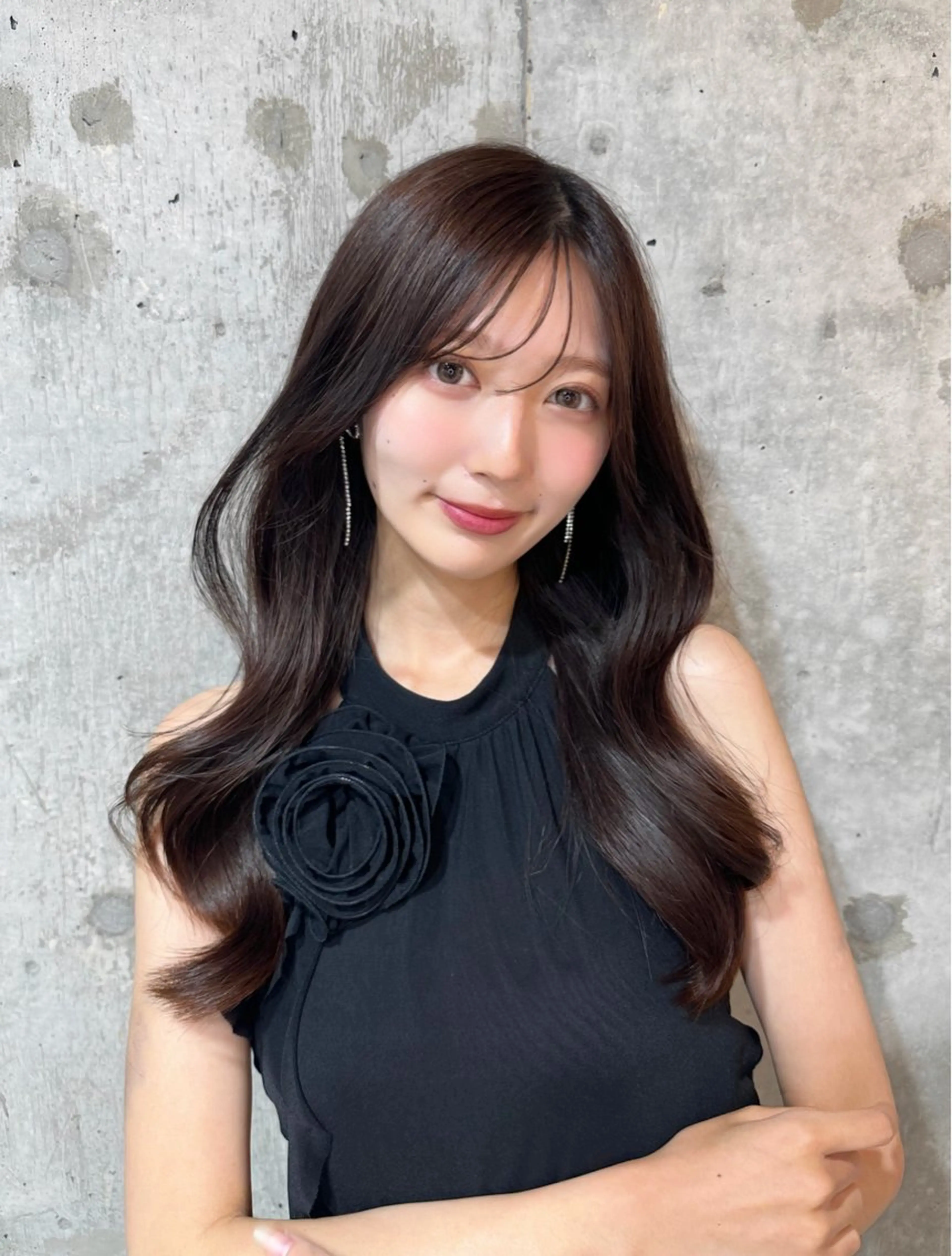 セミロング カラー ベージュカラー ブリーチ ケアカラー 透明感カラー グレージュ 新宿/韓国レイヤー 髪質改善カラー/角所のヘアスタイル