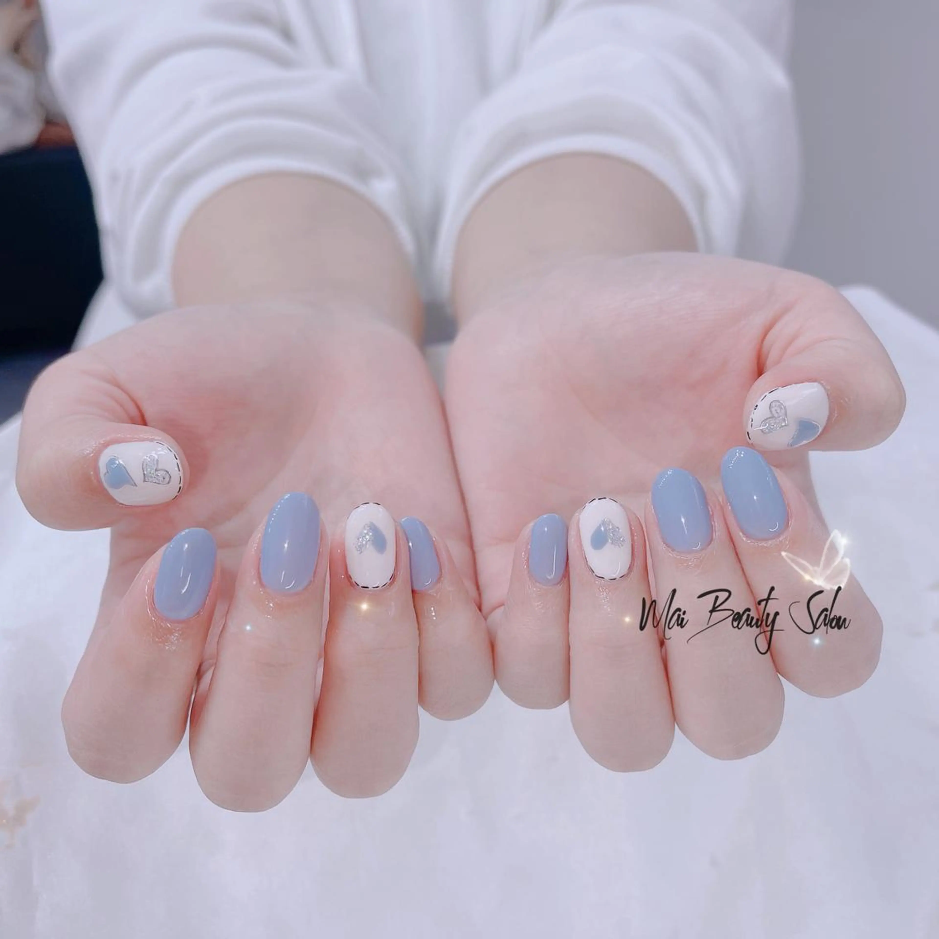 ネイル オーロラネイル チークネイル 長さ出し フラッシュネイル フットネイル ハンドネイル MaiBeauty To  Toのネイルデザイン