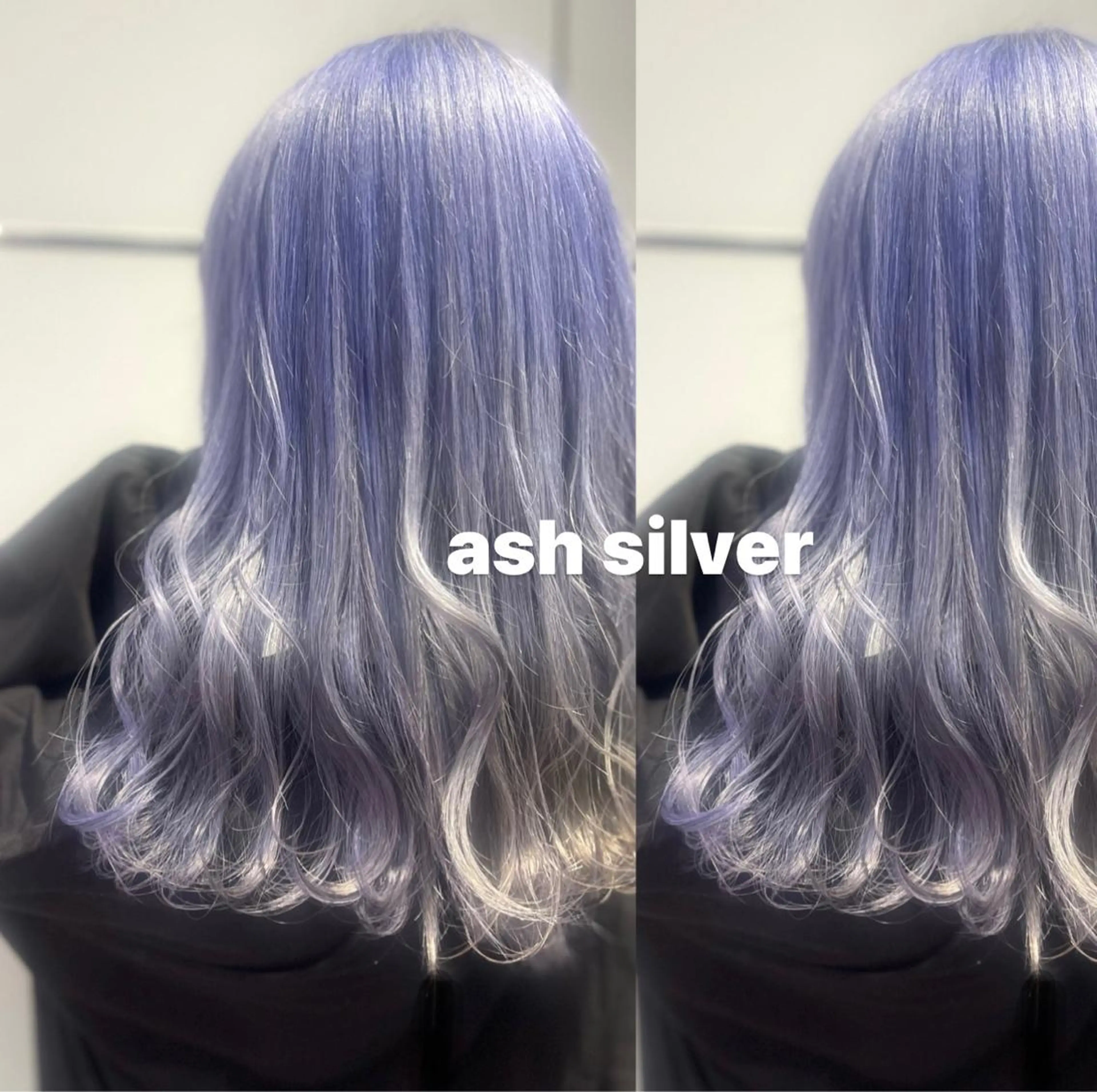 カラー バレイヤージュ 黒髪 ブリーチ ブルーカラー ブルーブラック ヘアカラー 🦋ami/浦和 ブリーチ／韓国🦋のヘアスタイル