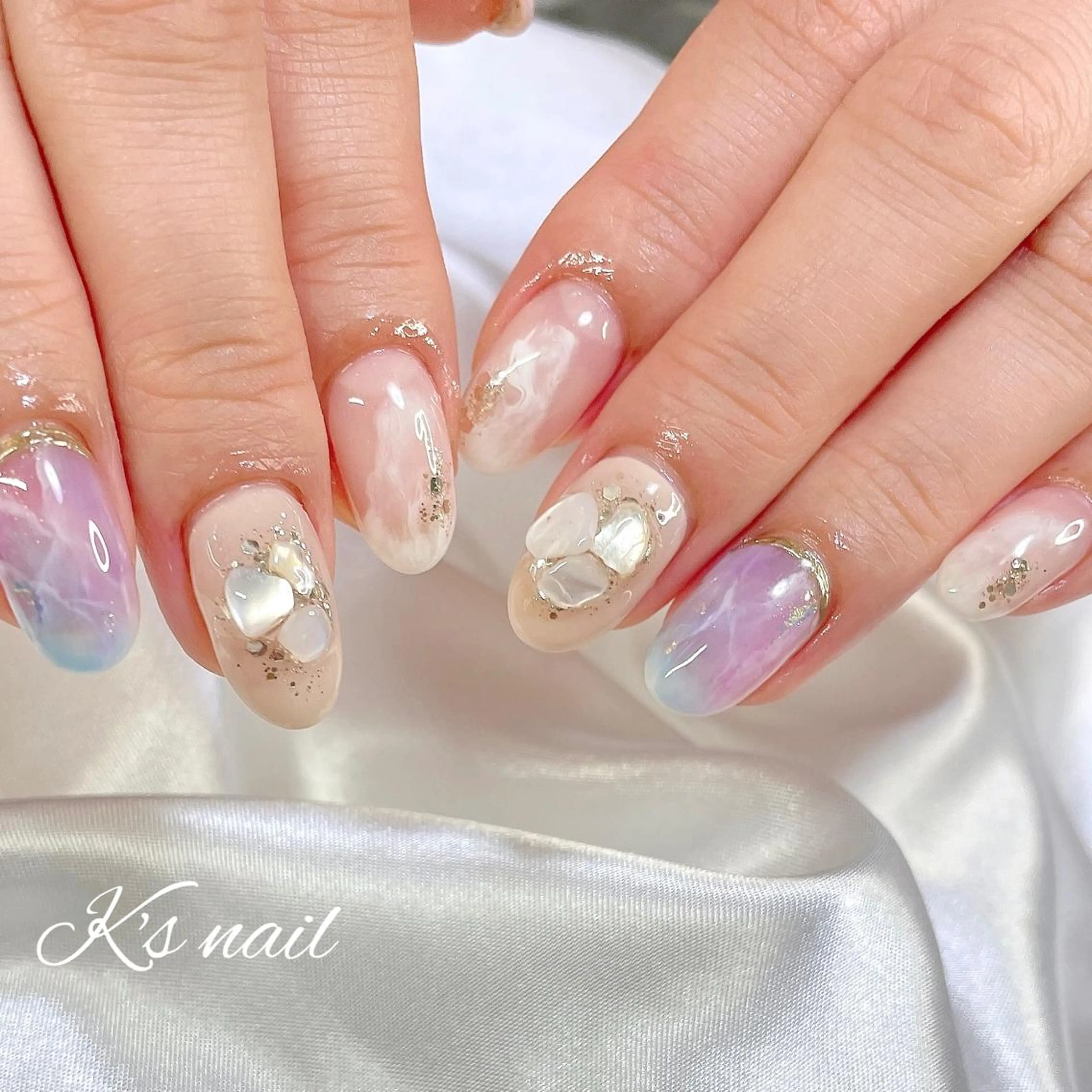 ネイル ミラーネイル ハンドネイル K's nail kotoeのネイルデザイン