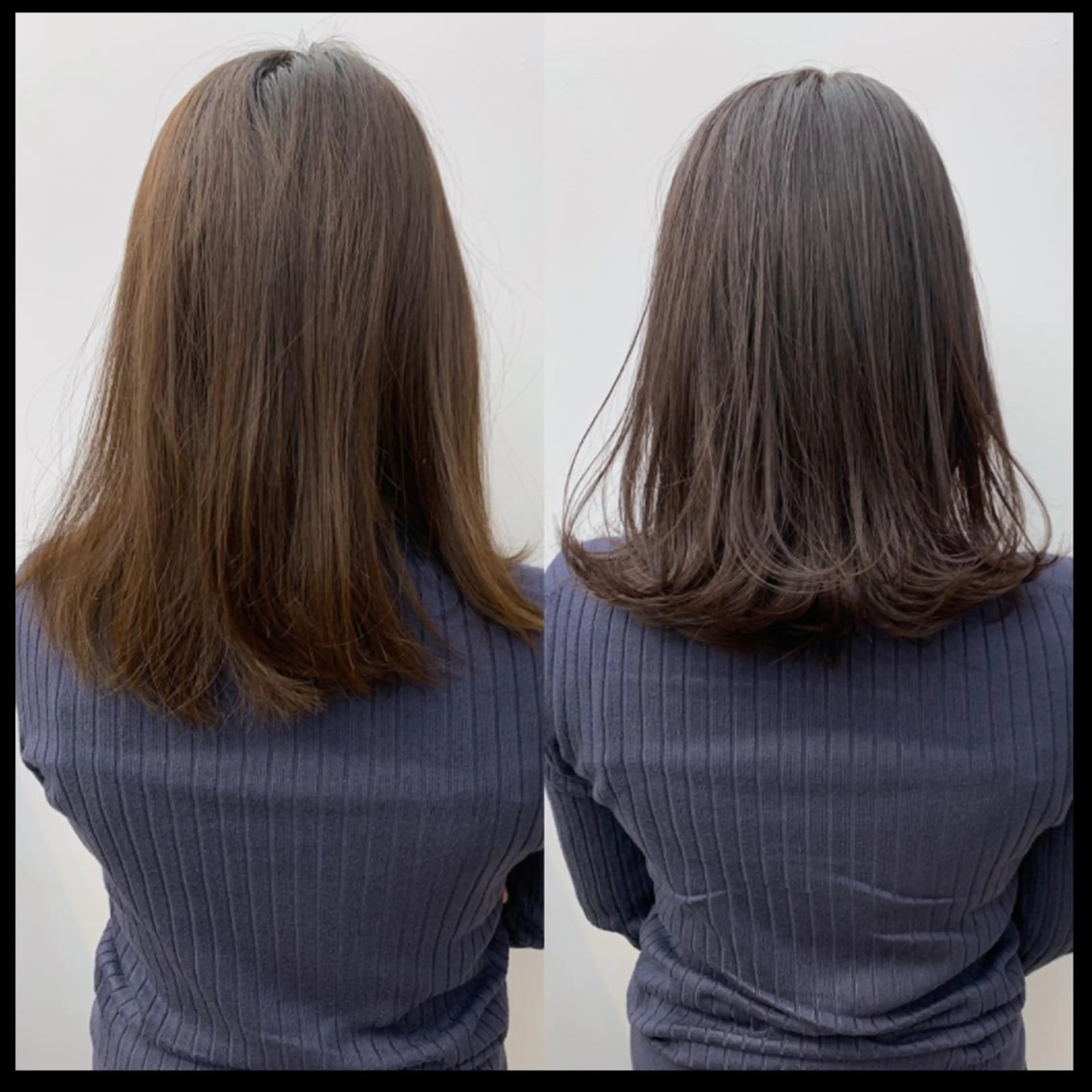 ミディアム カラー ミディアムパーマ アッシュ アッシュブラウン ベージュカラー 黒髪 カット ヘアカラー N° il duca 札幌のヘアスタイル