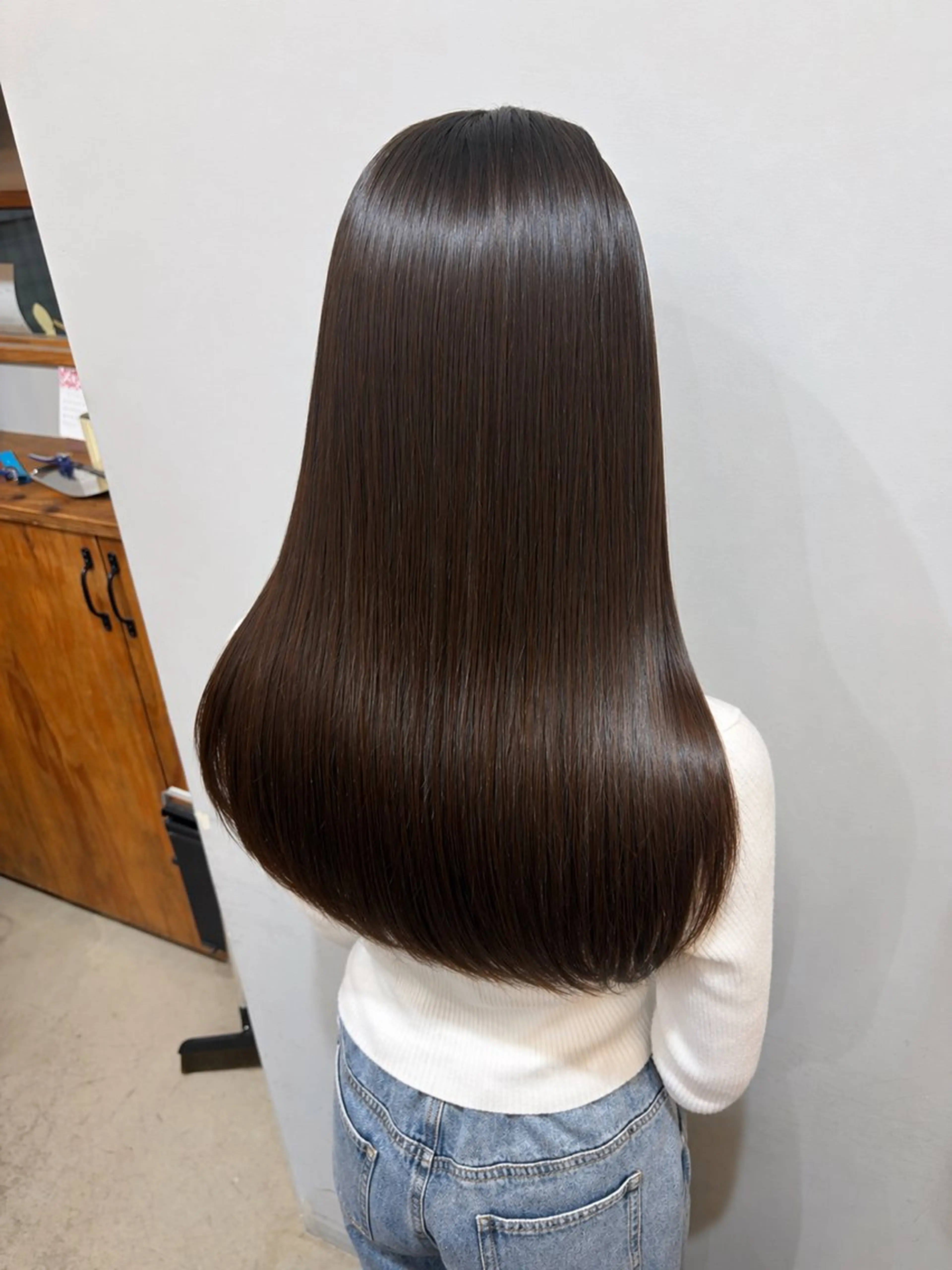 ロング 縮毛矯正 渡辺 えりかのヘアスタイル