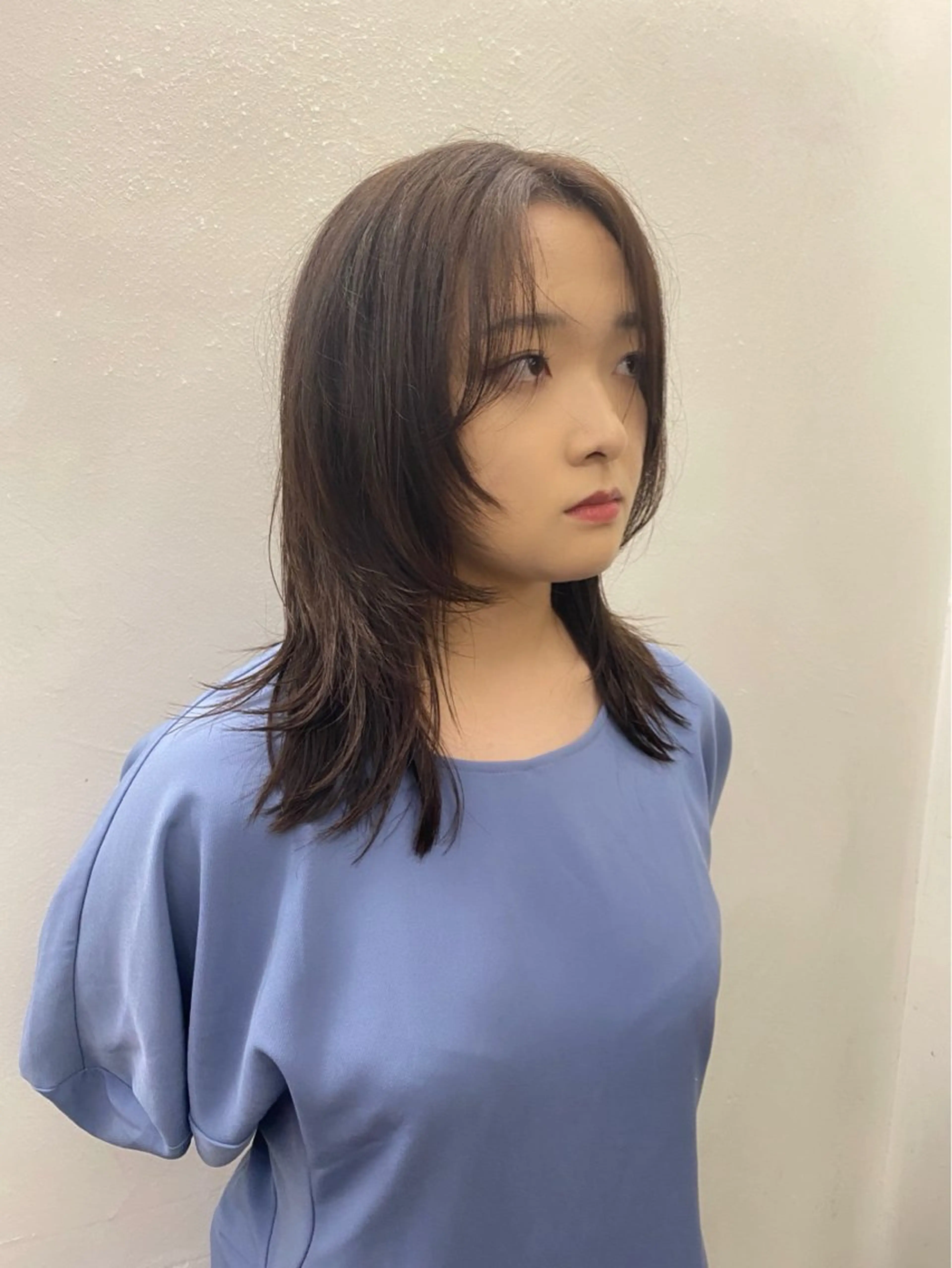 セミロング カラー 似合わせレイヤー/ ニュアンスパーマ高倉のヘアスタイル